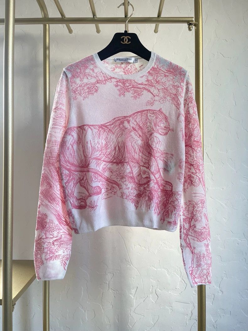 Dior Dior Pink Animal Cashmere Sweater - dmc Size US XS / EU 42 / 0 - 1 Thumbnail