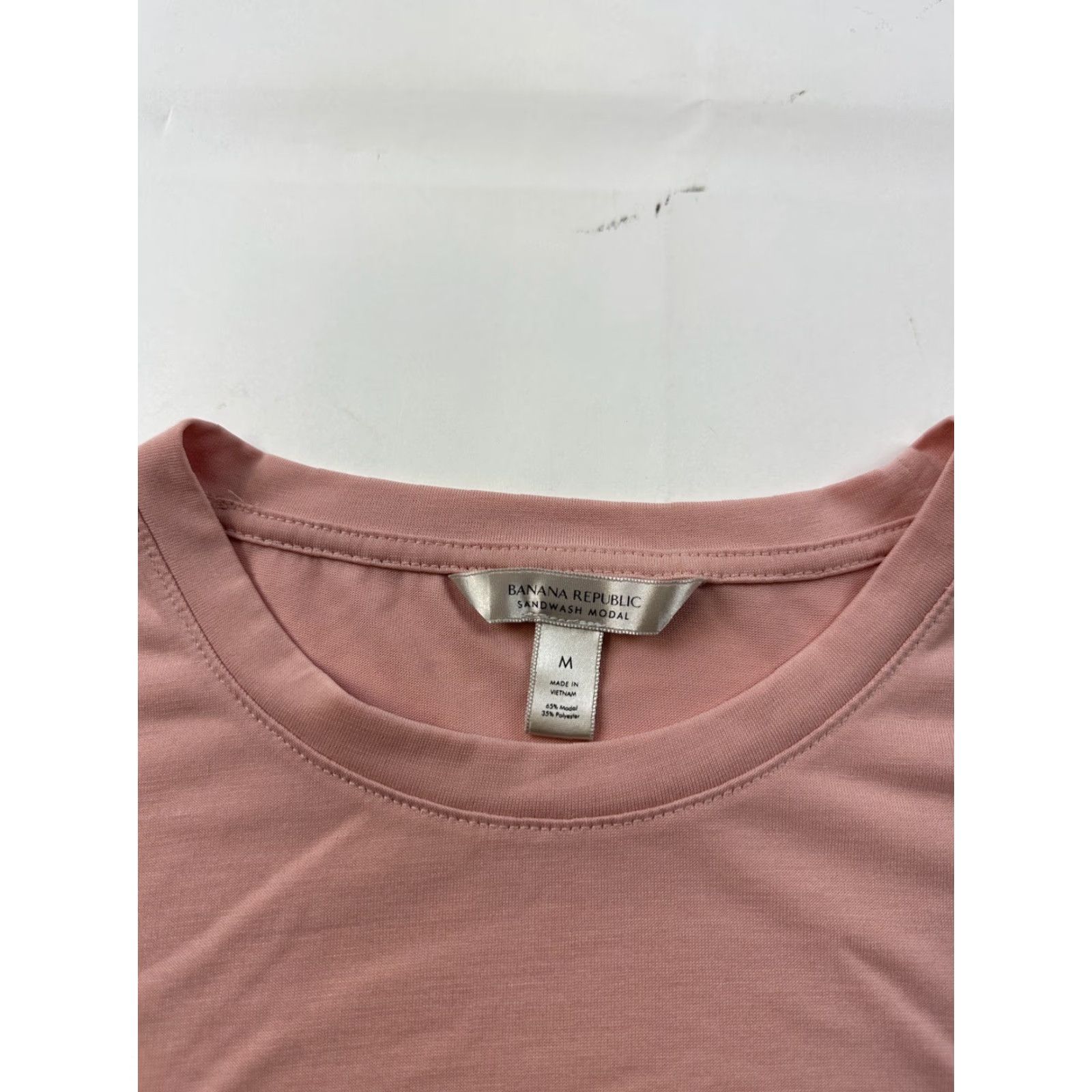 Banana Republic Banana Republic Shirt Womens Medium Pink Sandwash Modal Knot Hem T-Shirt Casual Chic Short Sleeve Size M / US 6-8 / IT 42-44 - 3 Thumbnail