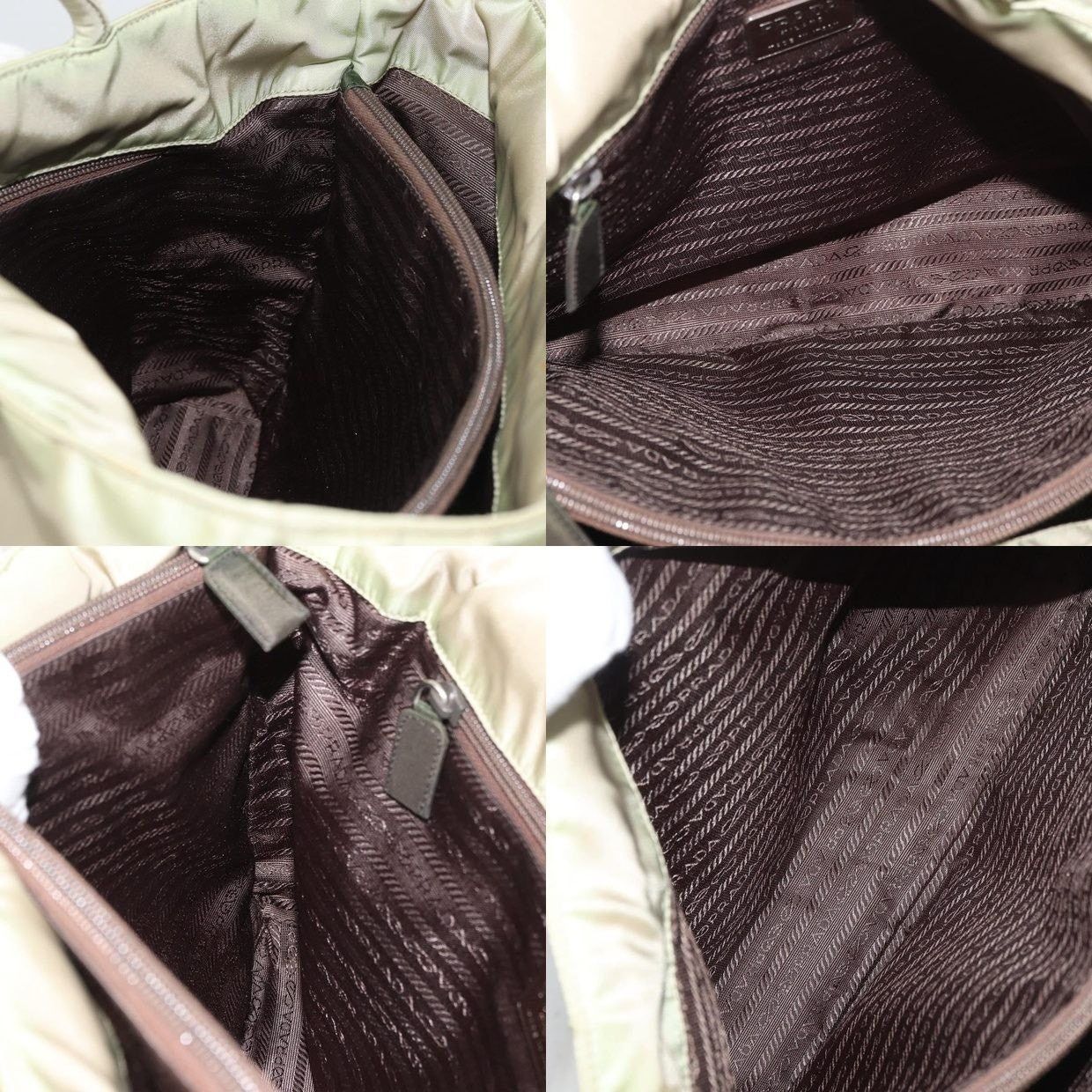Prada Prada Nylon Handbag Green Size ONE SIZE - 9 Thumbnail