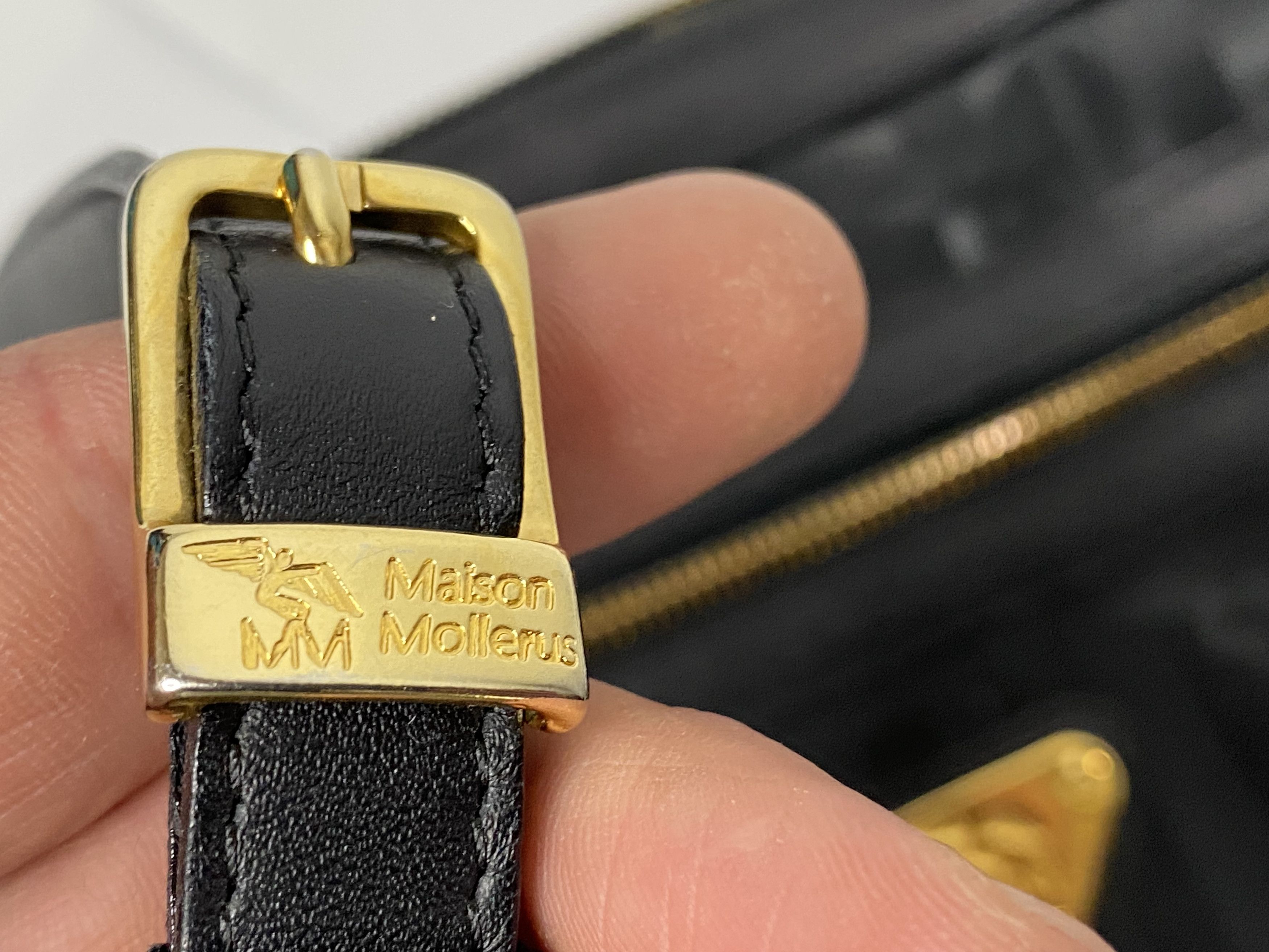 MAISON MOLLERUS MM VINERUS BLACK COATED CANVAS CROSSBODY BAG