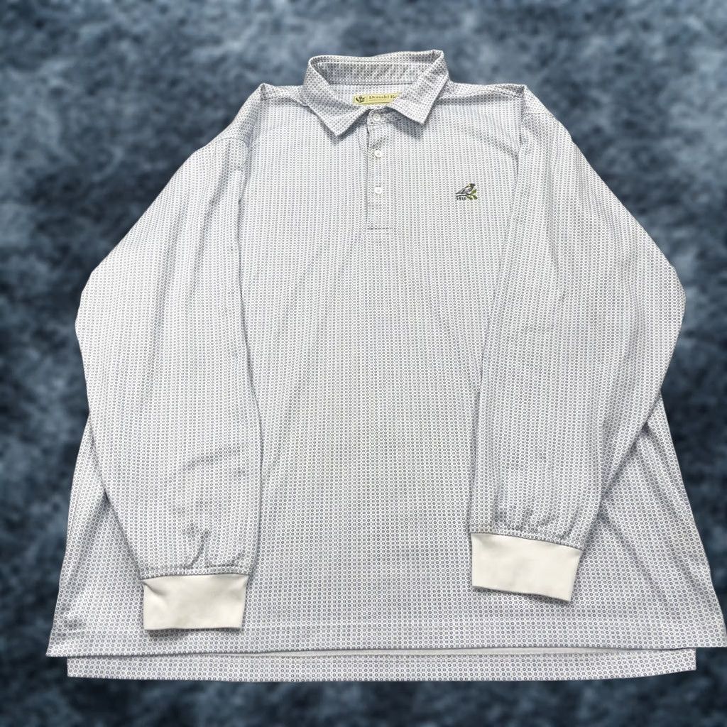 Vintage Donald Ross Polo Shirt Mens XL White Abstract Geometric O Link Golf Long Sleeve Polo Shirt Size US XL / EU 56 / 4 - 1 Thumbnail