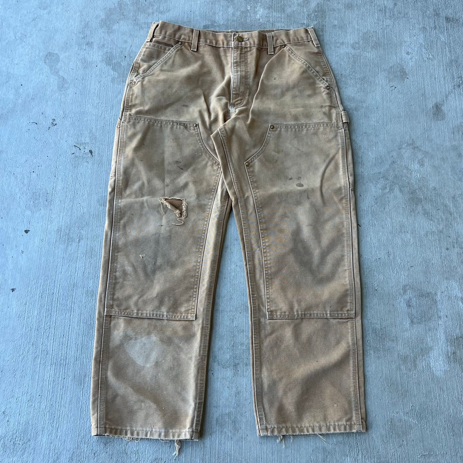 Carhartt × Vintage Carhartt brown double knee work wear carpenter pants Size US 33 - 1 Thumbnail