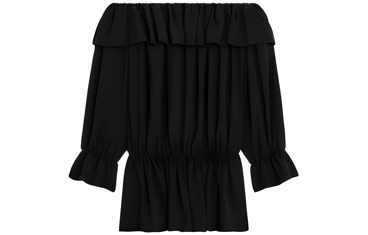 Celine o1w1db10925 2B951856C Off-Shoulder Blouse in Black Size XS / US 0-2 / IT 36-38 - 1 Preview