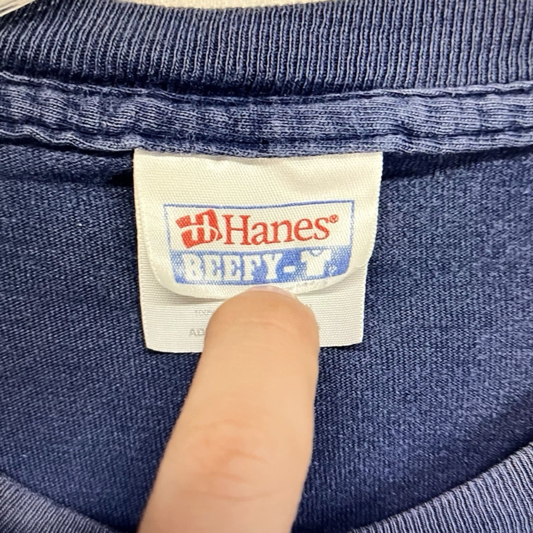 Hanes VINTAGE Hanes Beefy-T Firefighter Pocket T-Shirt Mens XL Blue 90s Graphic Print Retro Grunge Size US XL / EU 56 / 4 - 5 Thumbnail