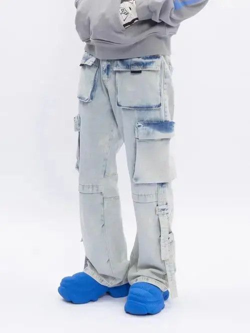 VIBE Street heavy wash multi-pocket micro-flared jeans Size US 32 / EU 48 - 5 Thumbnail
