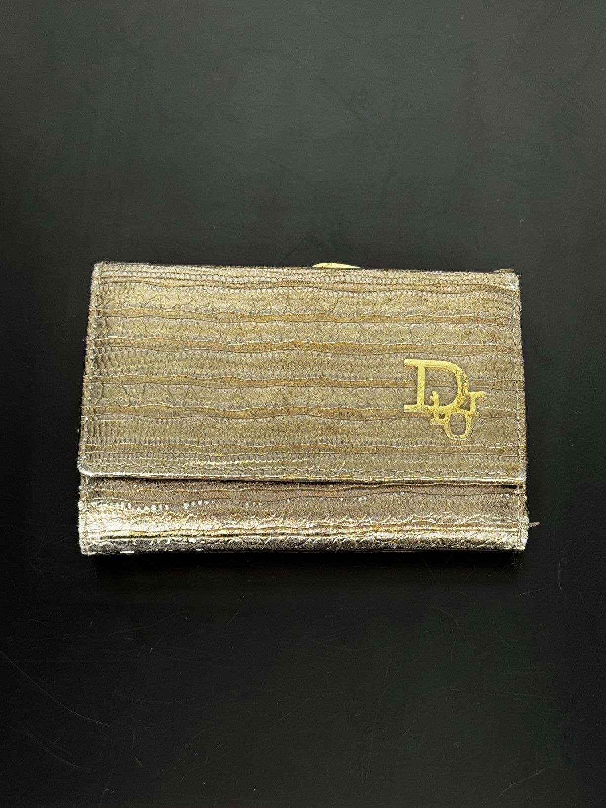 Christian Dior Monsieur Christian Dior Paris Gold/Silver Genuine Leather wallet Size ONE SIZE - 4 Thumbnail