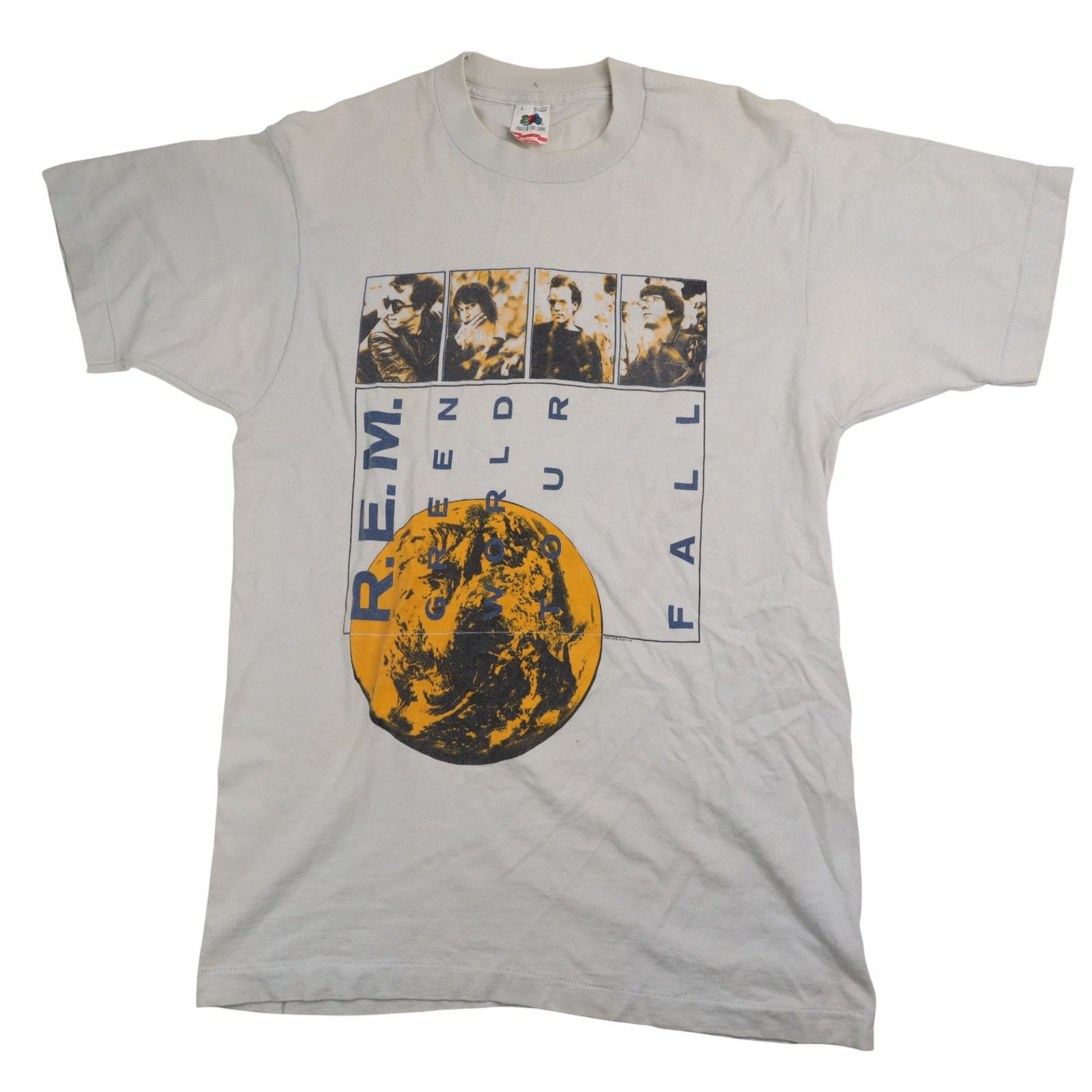 Band Tees × Vintage Vintage 80s R.E.M Green World Tour Graphic Band Tee Size US XL / EU 56 / 4 - 1 Thumbnail