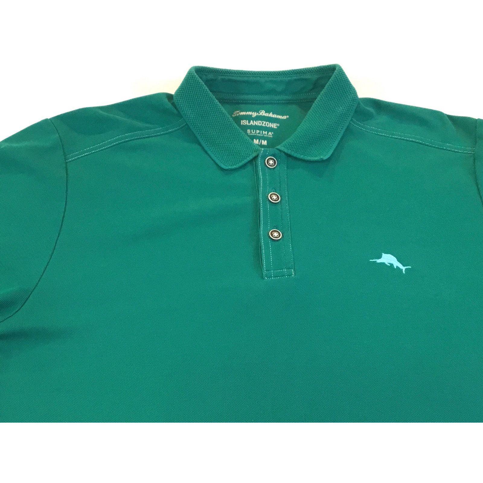 Tommy Bahama Tommy Bahama Emerald Green Logo Polo Shirt Size Medium Size US M / EU 48-50 / 2 - 2 Thumbnail