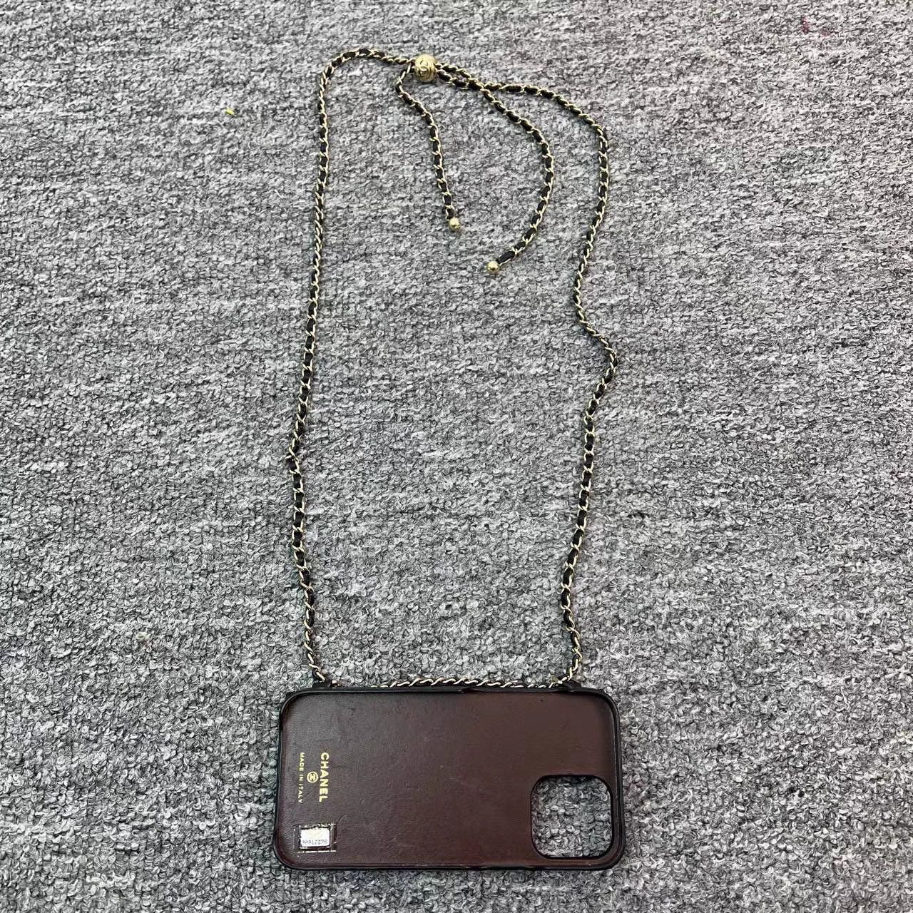 Chanel Chanel Black Lambskin Gold Ball Chain Phone Case K12 Size ONE SIZE - 2 Thumbnail