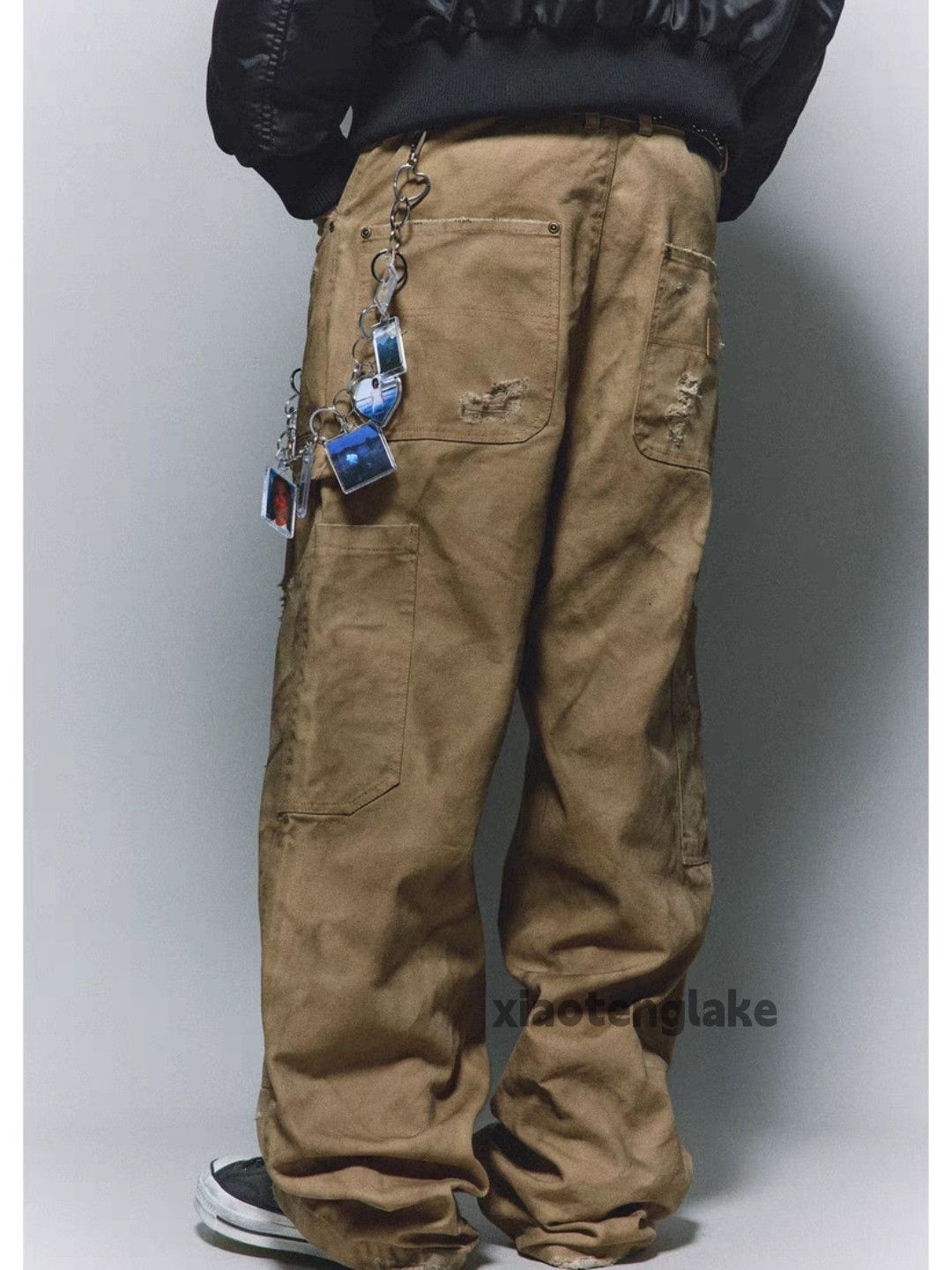 Designer × Vintage washed faded loose baggy ripped stain carpenter pants Size US 36 / EU 52 - 7 Thumbnail