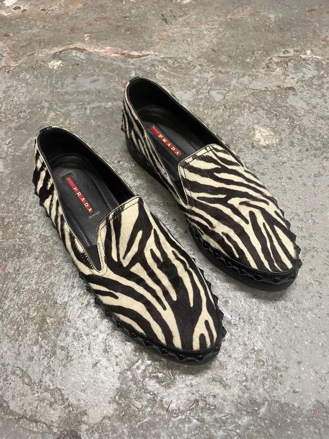 Prada Prada Pony Hair Safari Brown Embellished Shoes Size US 7 / IT 37 - 4 Thumbnail