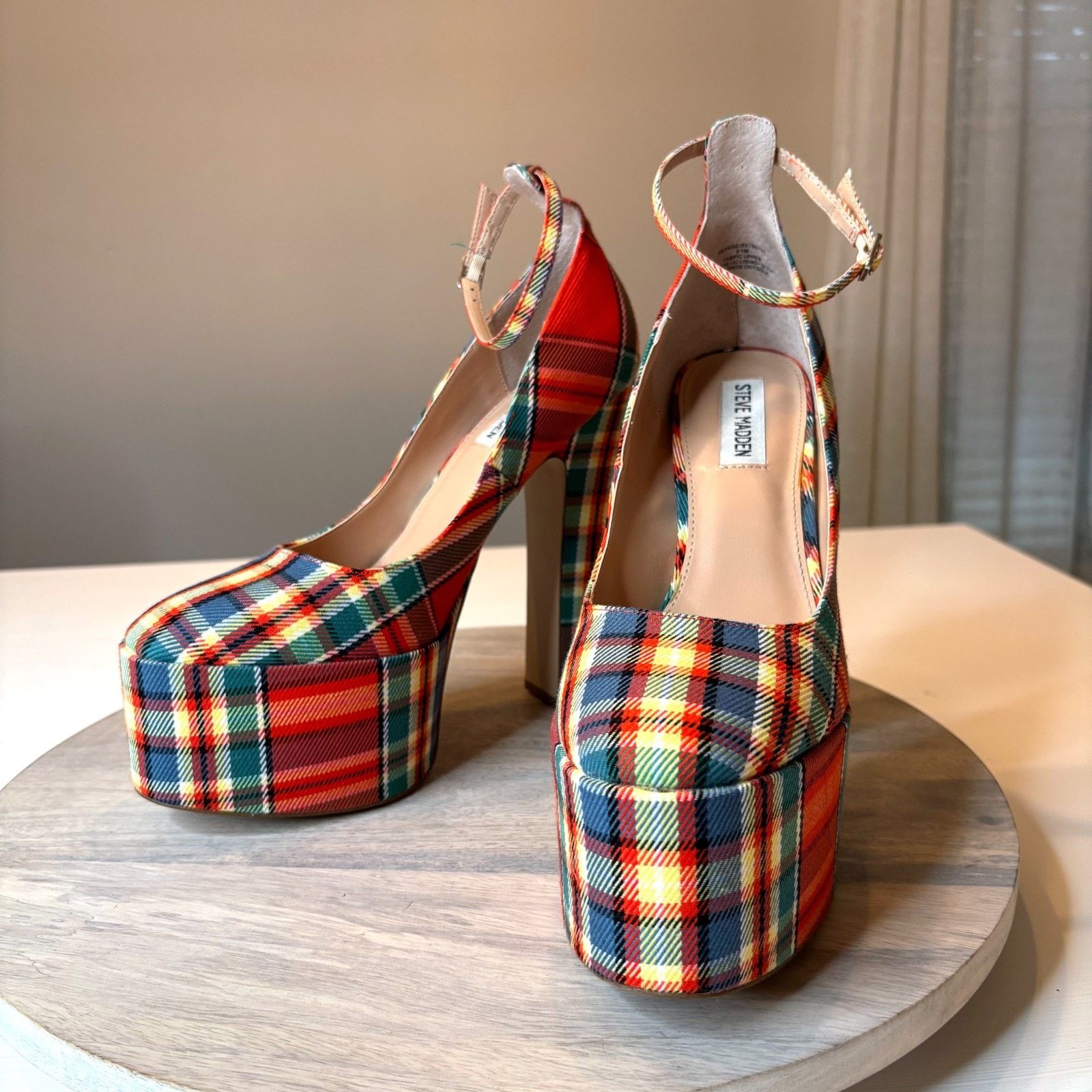 Steve Madden Steve Madden Skyrise Plaid Platform Heels Women's Size 9.5 Size US 9.5 / IT 39.5 - 3 Thumbnail