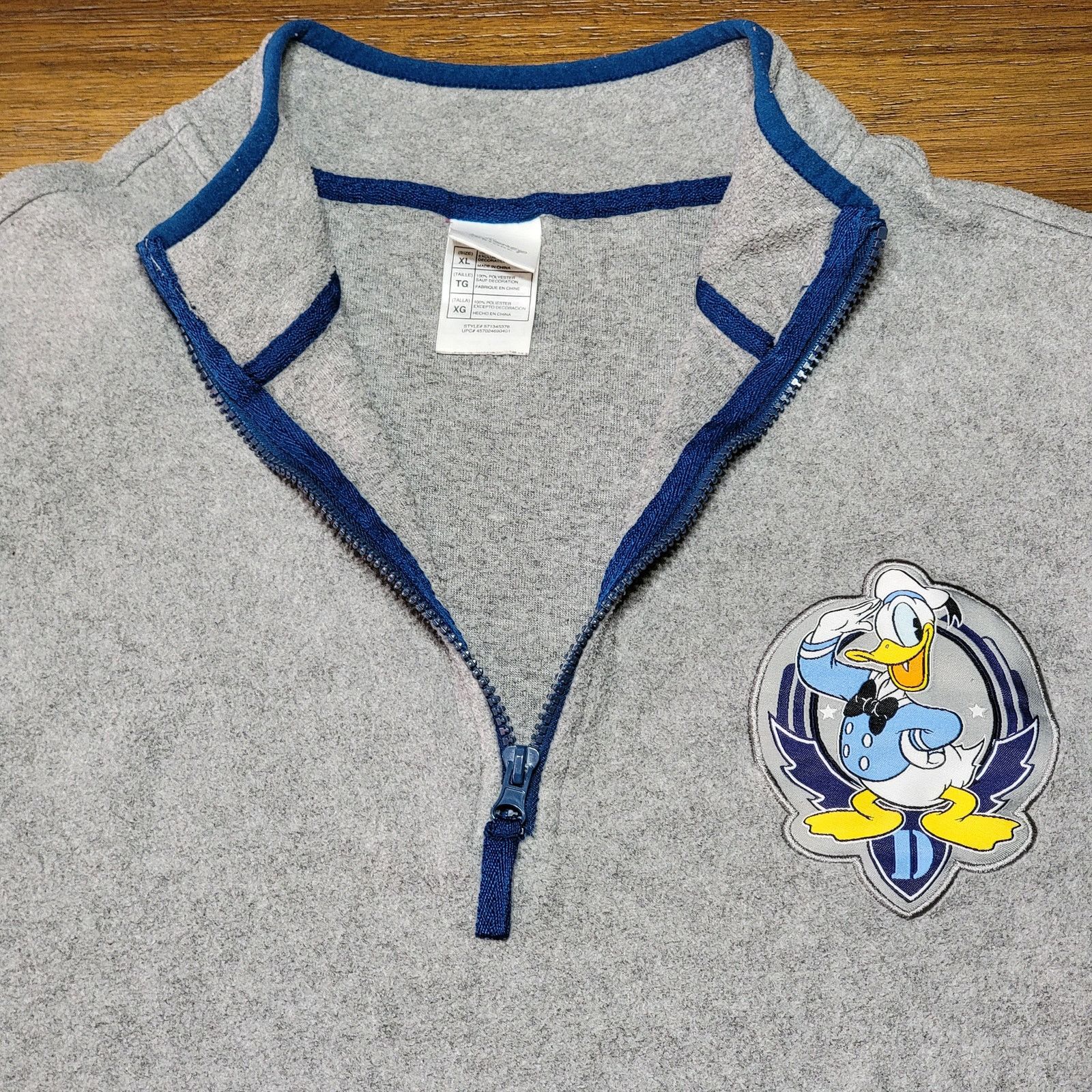 Disney Disney Store LS Quarter Zip Fleece Donald Duck Pullover - XL Size XL / US 12-14 / IT 48-50 - 2 Thumbnail
