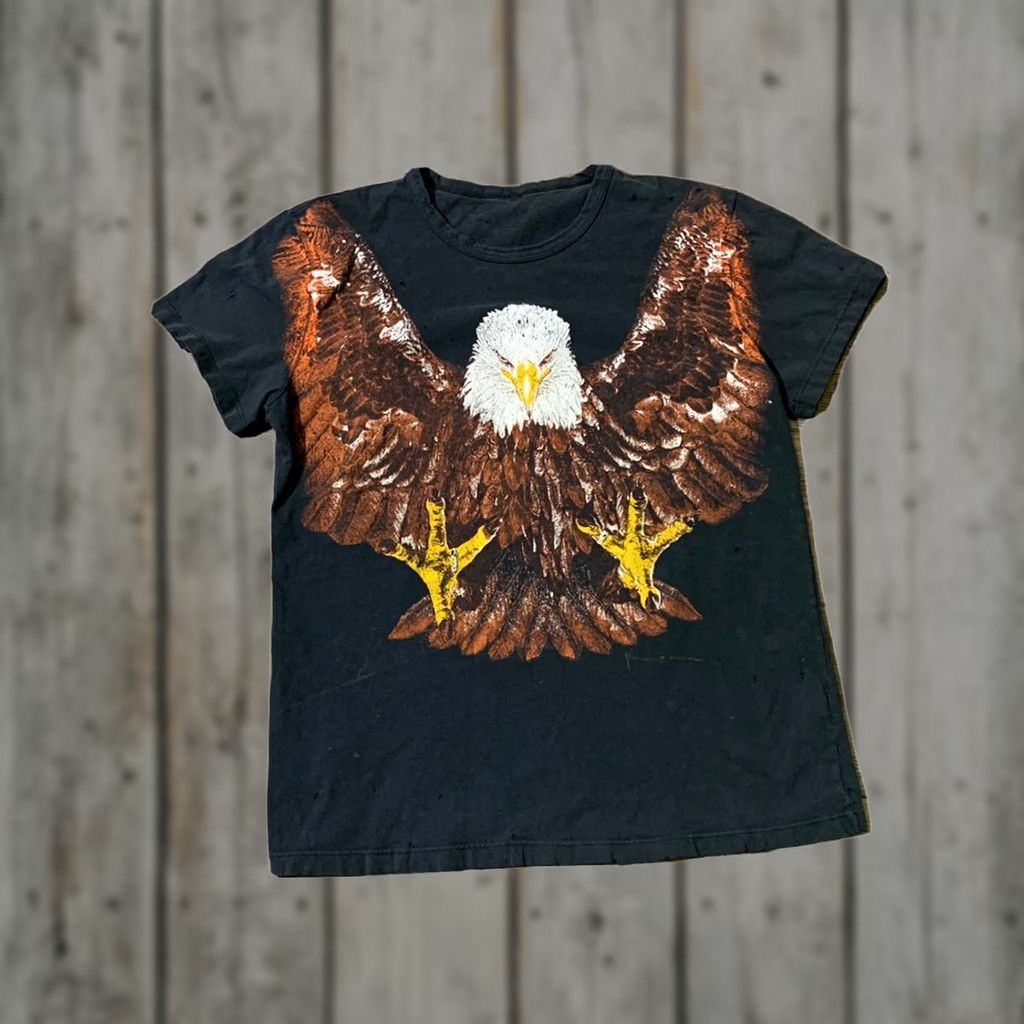Vintage VTG Graphic Eagle Big Logo Mens Medium Distressed T Shirt USA Size US M / EU 48-50 / 2 - 1 Thumbnail