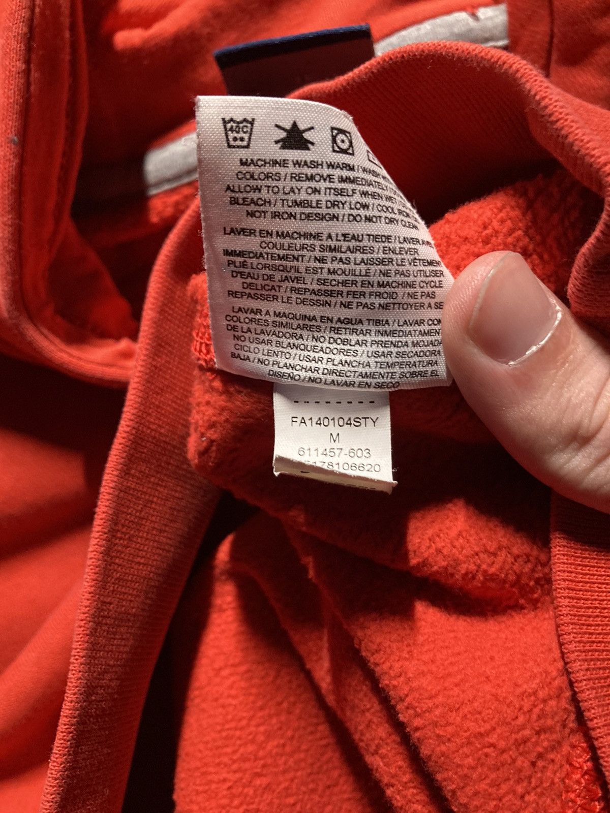 Nike × Vintage ⛩️Vintage Nike Hoodie Small Logo Red Y2K Baggy Old Faded Size US M / EU 48-50 / 2 - 4 Thumbnail