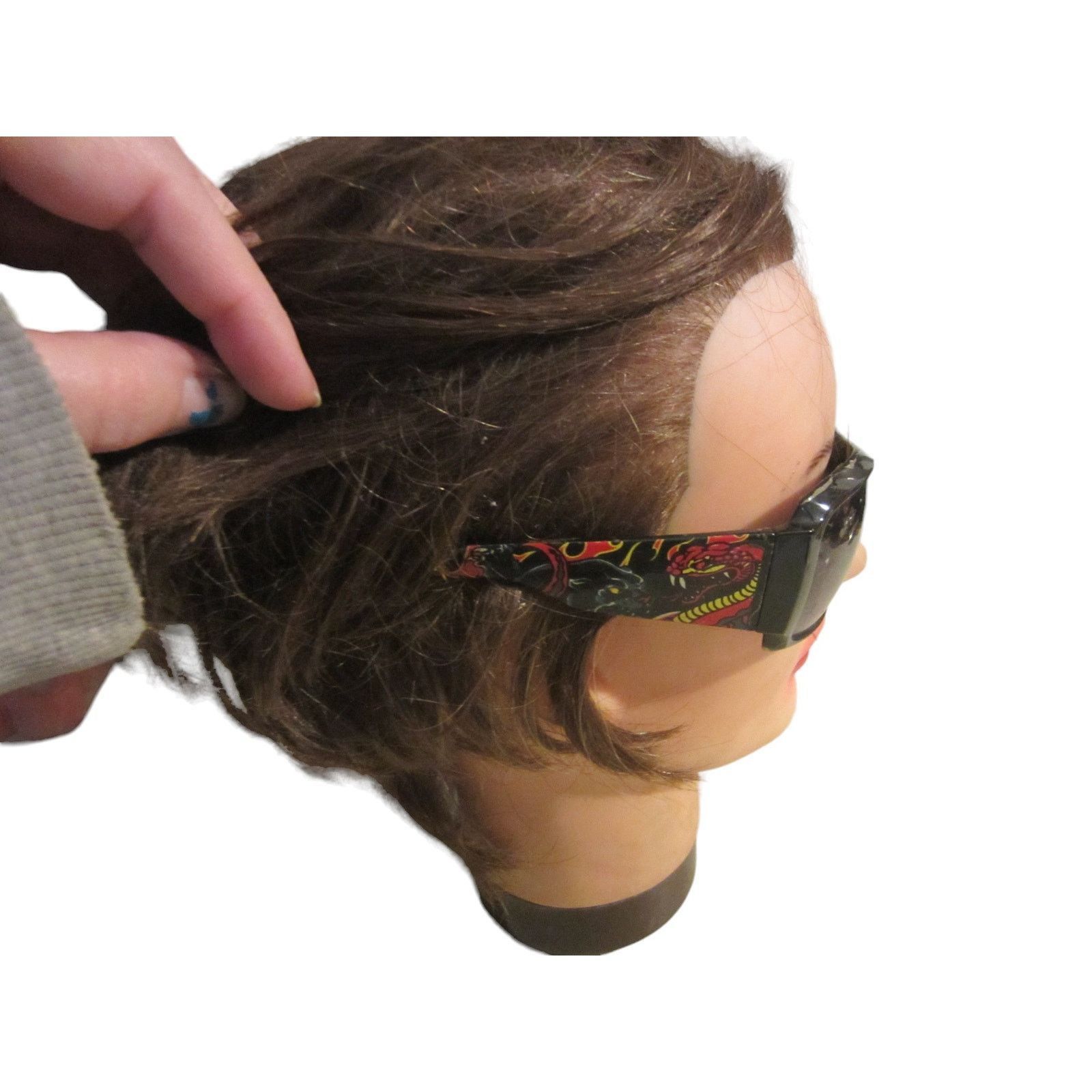 Vintage Y2K Streetwear Black Dragon Print Wrap Sunglasses Unisex Size ONE SIZE - 3 Thumbnail
