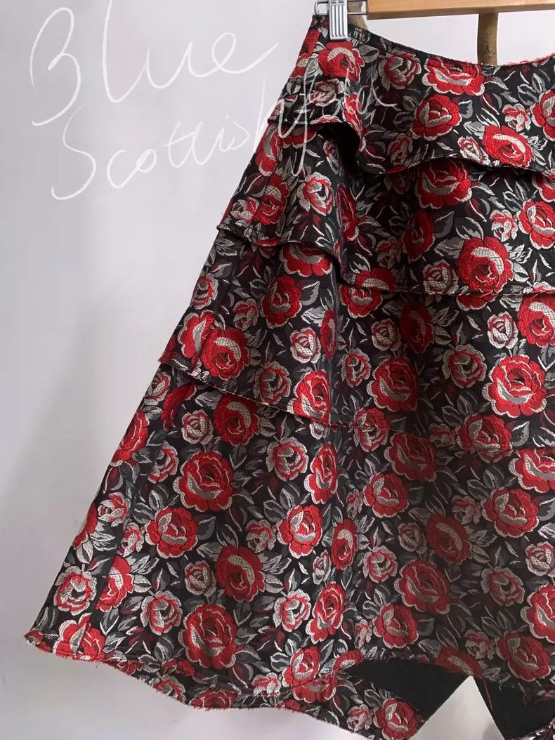 Comme des Garcons Comme des Garcons size S Rose Jacquard overskirt Size 23" - 5 Thumbnail