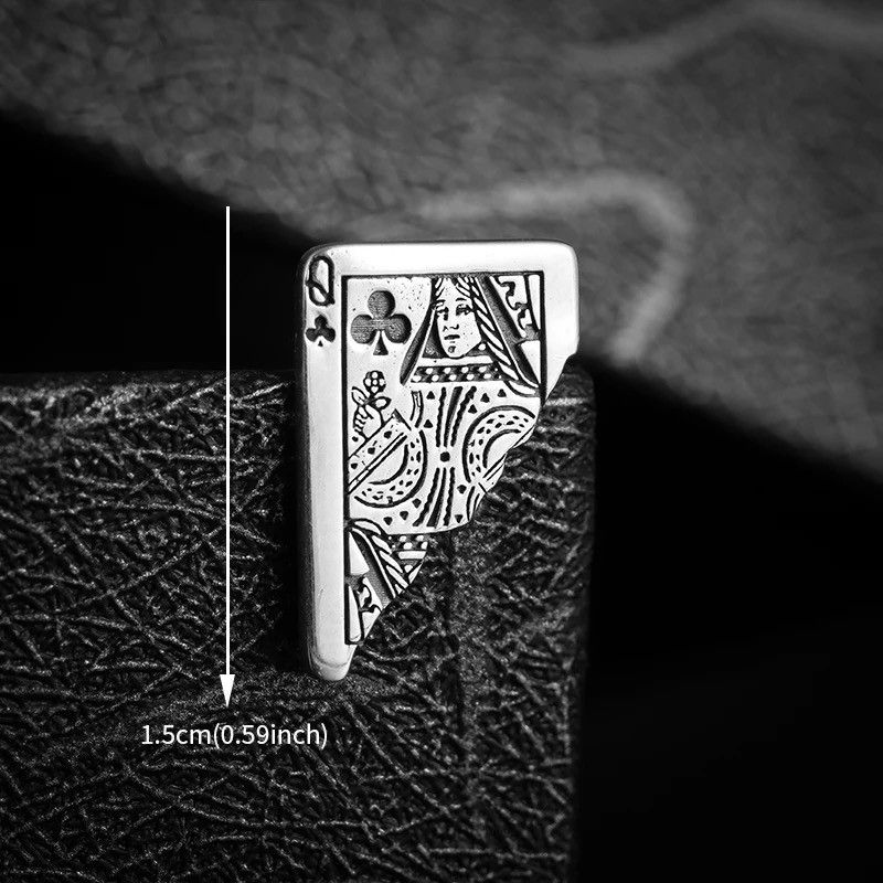 Jewelry × Vintage Creative Playing Card King Poker K Label Copper Earrings Size ONE SIZE - 6 Thumbnail