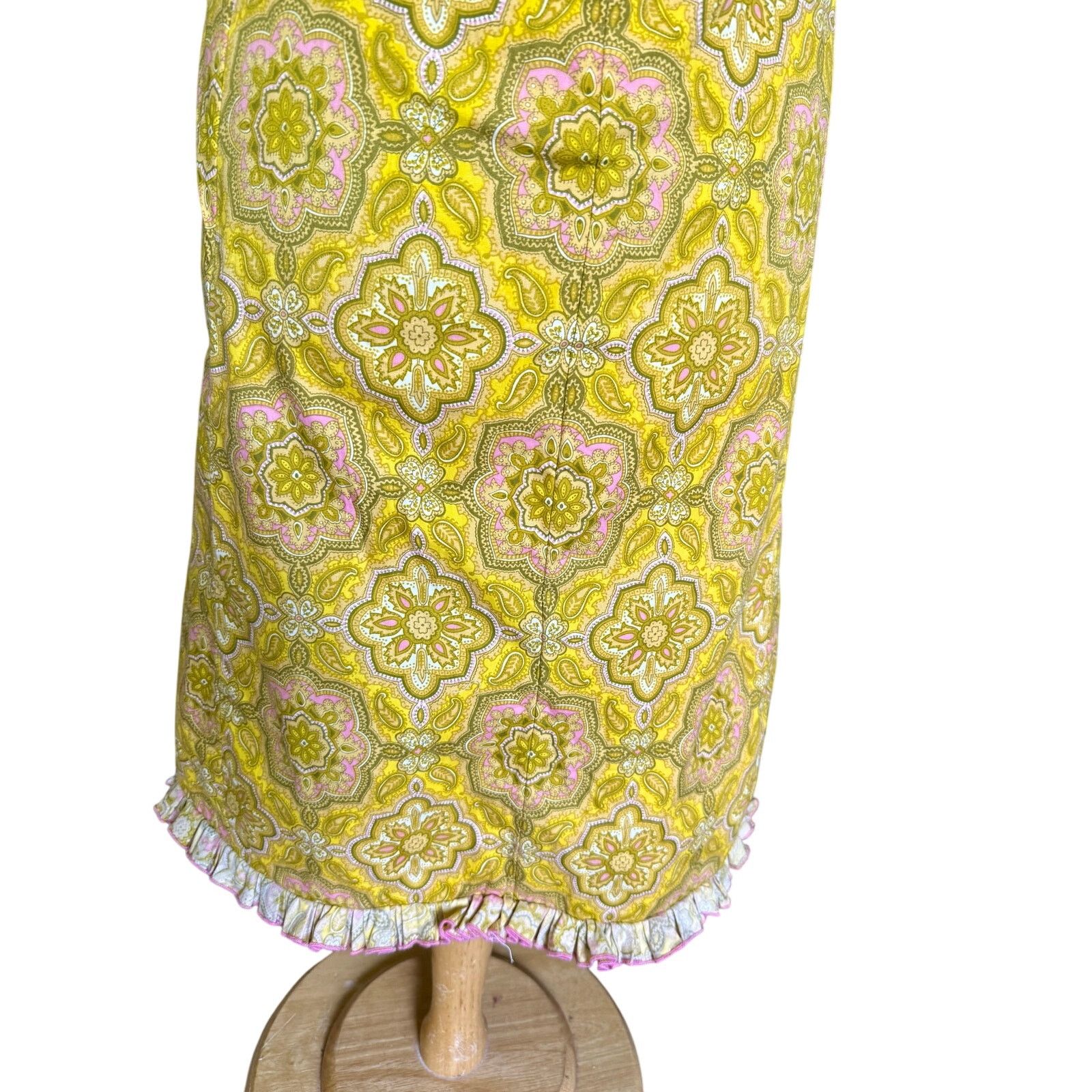 Vintage Vintage 60’s Yellow Ruffle Sleeveless Maxi Dress XS Small Size S / US 4 / IT 40 - 7 Thumbnail