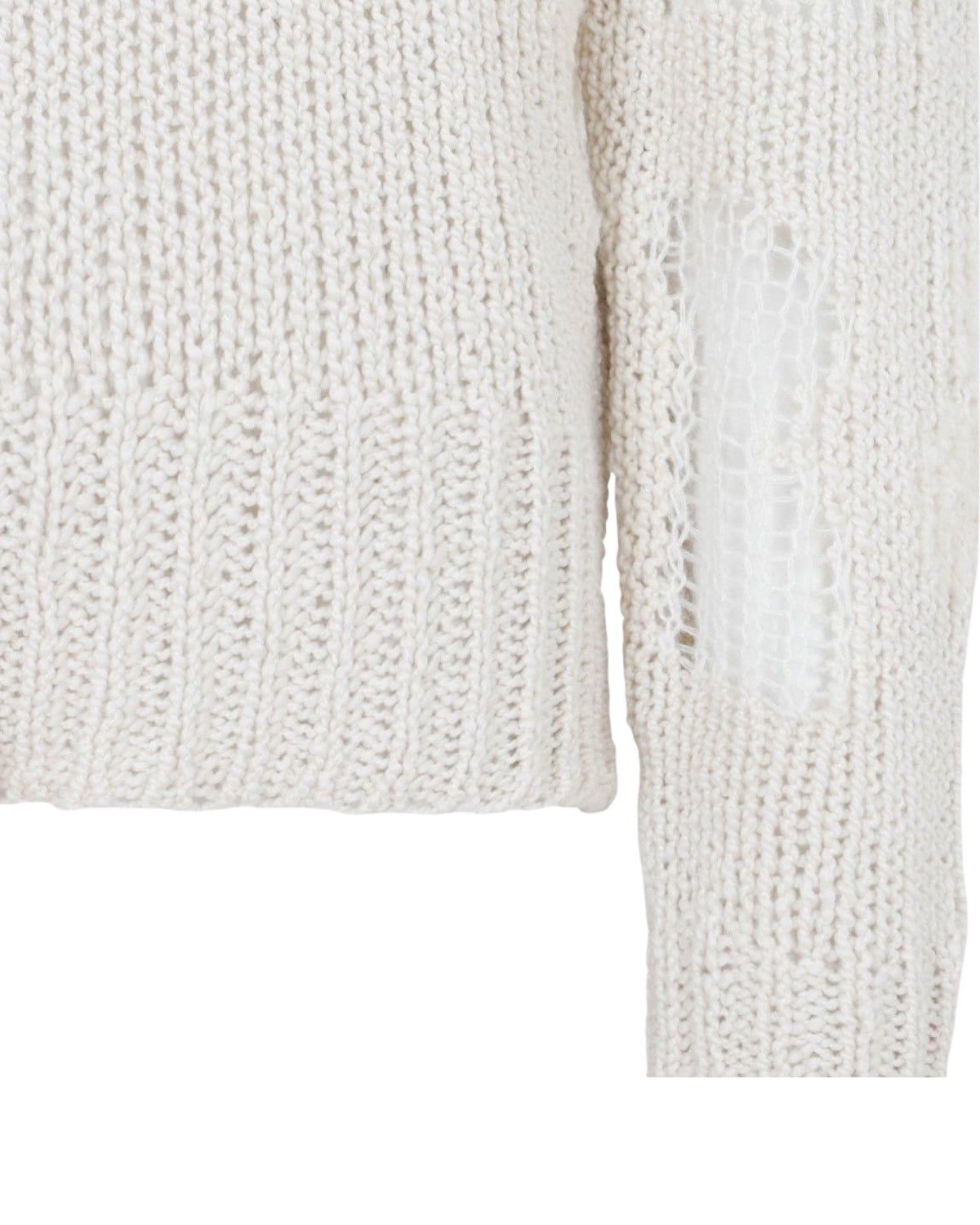 Chloe Chloé Iconic Cashmere-Wool Blend Milk Distressed Sweater Size M / US 6-8 / IT 42-44 - 4 Thumbnail