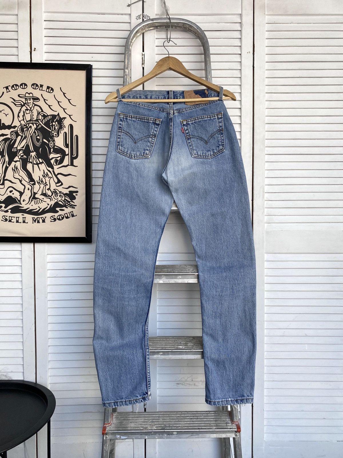 Levi's × Vintage Vintage Levis 534 Light Wash Blue Denim Slim Jeans Pants USA Size US 27 - 1 Thumbnail