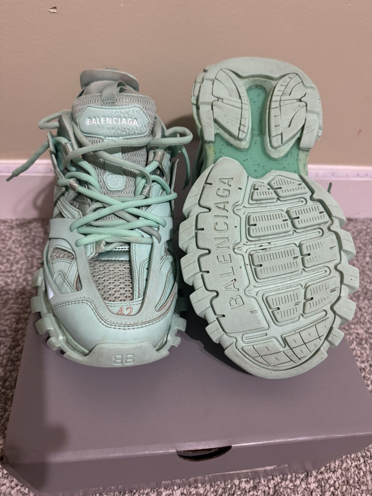 Balenciaga Balenciaga track ‘Recycled mint’ with box Size US 9 / EU 42 - 5 Thumbnail