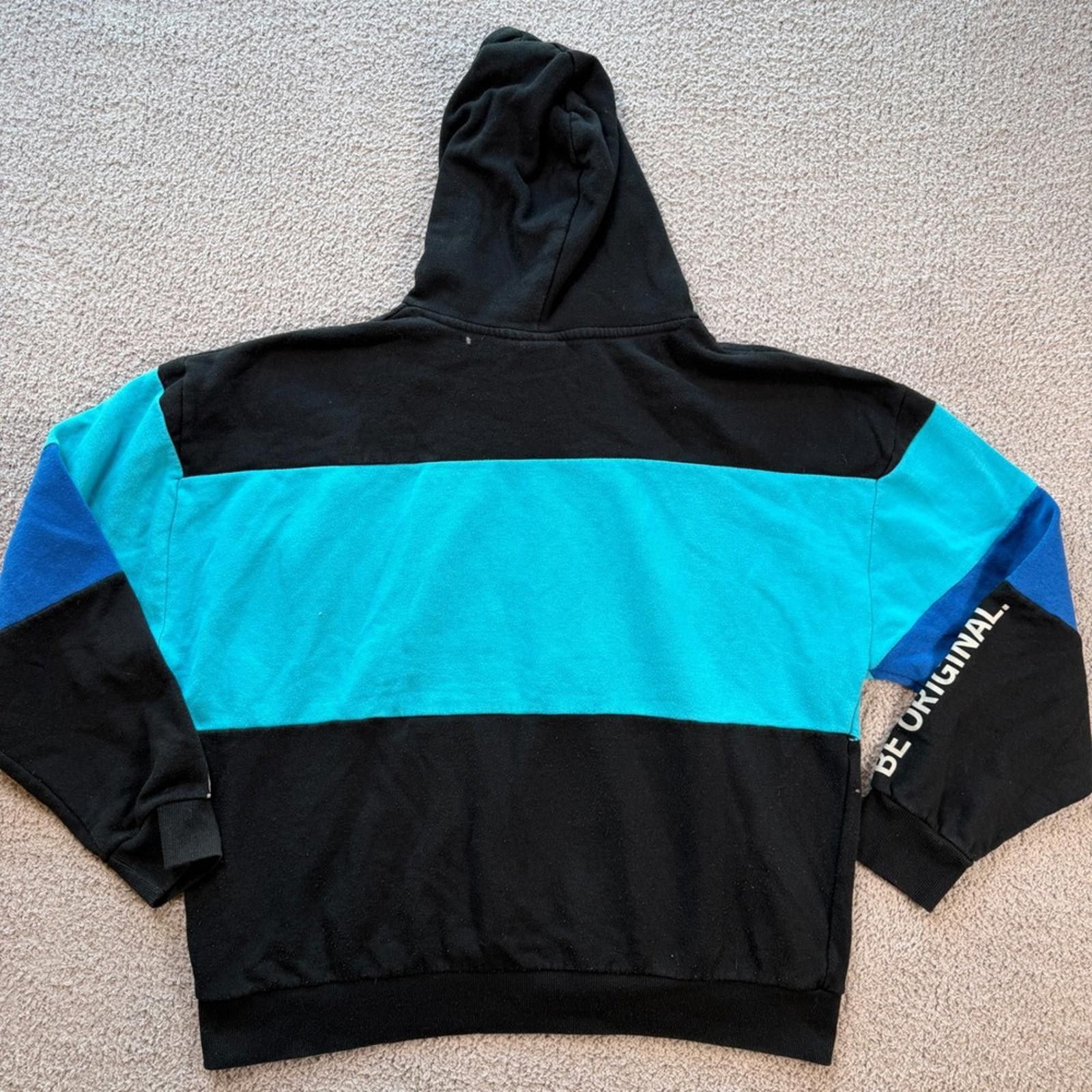 Polaroid Polaroid Colorblock Hoodie Men XL Black Teal Blue Sweatshirt Size US XL / EU 56 / 4 - 2 Thumbnail
