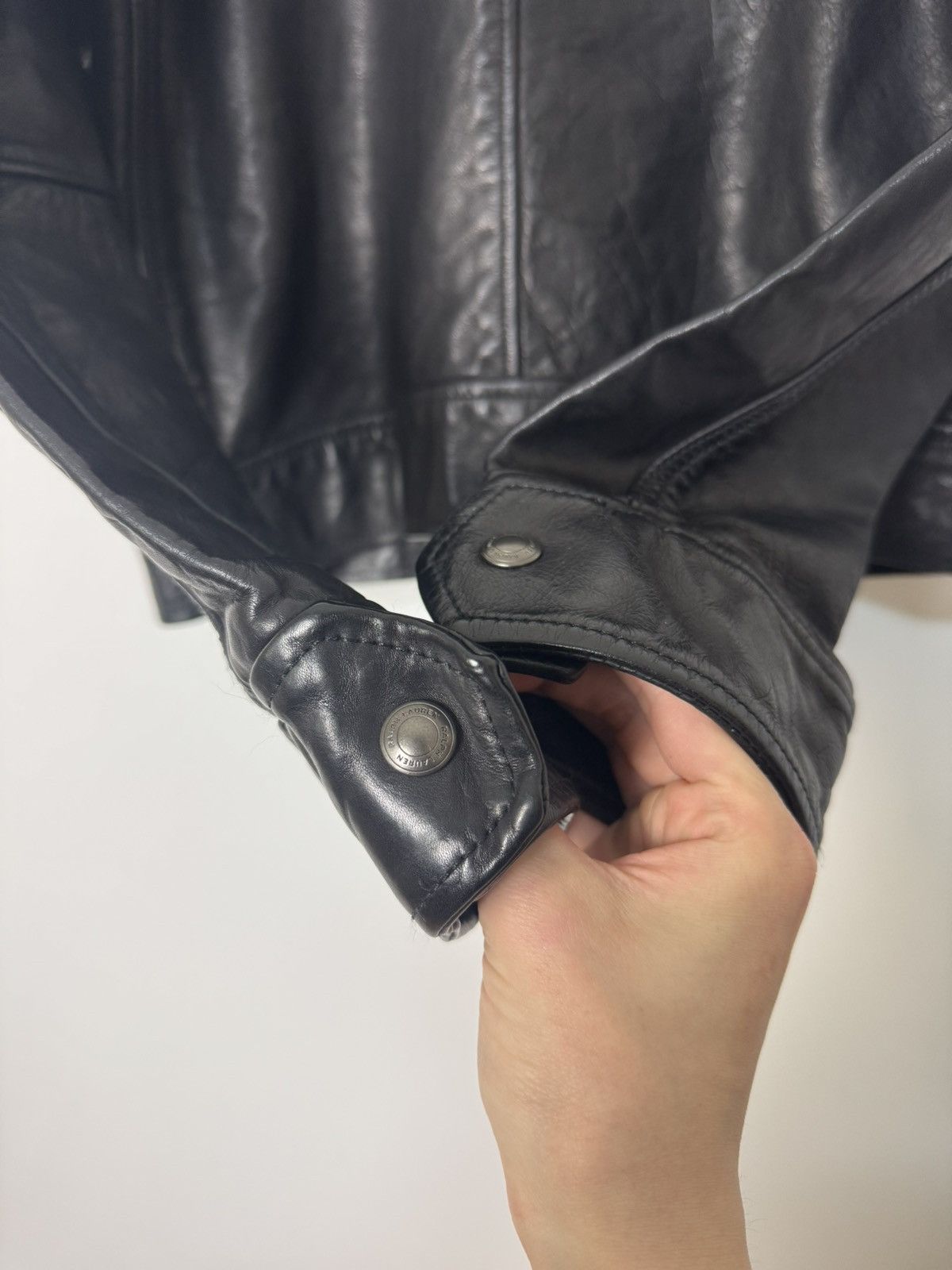 Polo Ralph Lauren × Ralph Lauren Polo Ralph Lauren Leather bomber jacket Moto Racing Biker Size M / US 6-8 / IT 42-44 - 11 Thumbnail