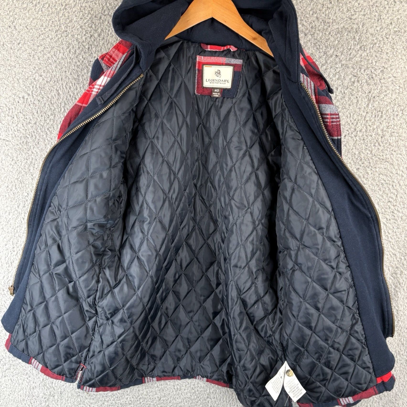 Vintage Legendary Whitetails Shacket Hoodie Shirt Jacket Men M Flannel Red Plaid Heavyweight Vintage N/A Size US M / EU 48-50 / 2 - 7 Thumbnail