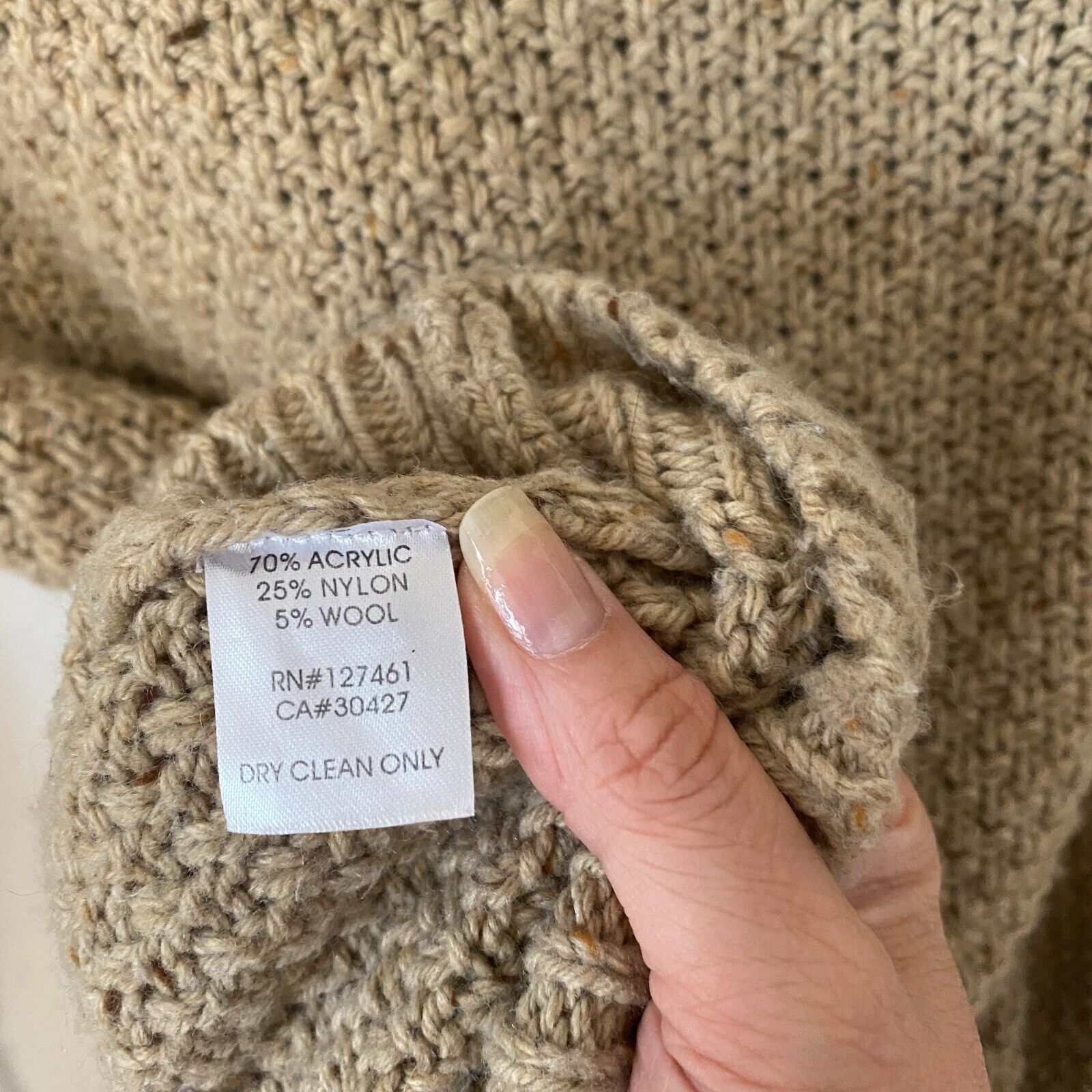 Wildfox Wildfox Weekday Chunky Knit Oatmeal Tan Boxy Sweater Jumper Size S / US 4 / IT 40 - 3 Thumbnail