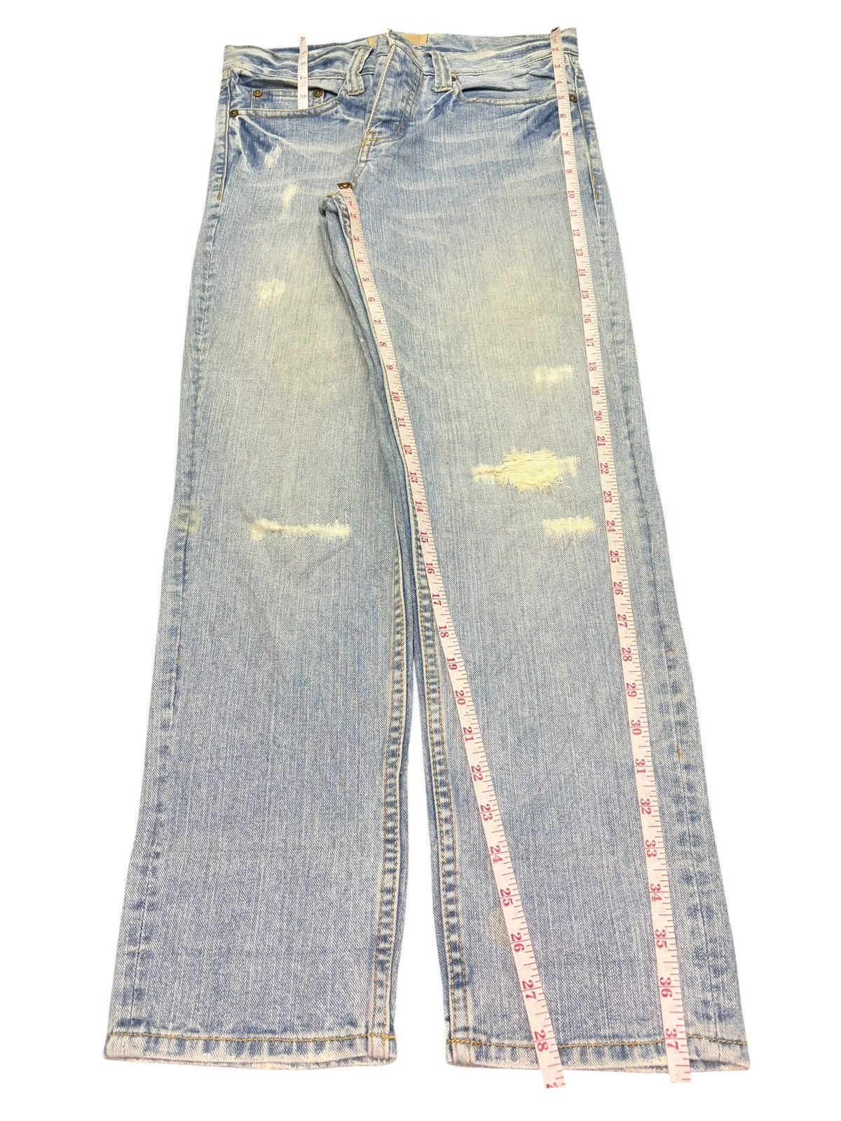 Diesel Vintage Japanese Brand Buckle Back Distressed Jeans Size 29" - 7 Thumbnail