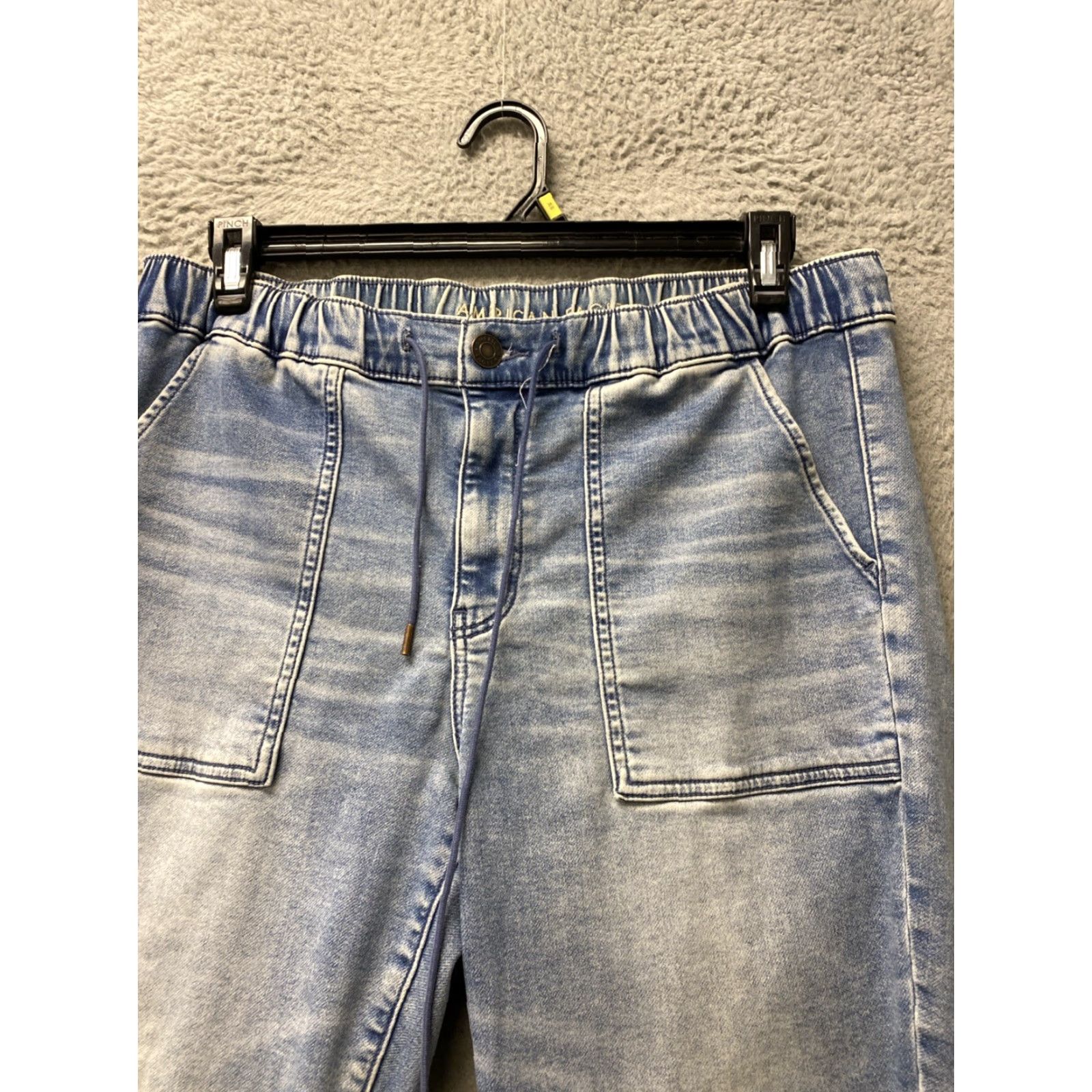 American Eagle Outfitters American Eagle Outfitters Jeans Pants Womens Slim Joggers Regular 16 Light Wash Blue Cotton Blend Denim with Pockets Size 25" / US 0 / IT 36 - 3 Thumbnail