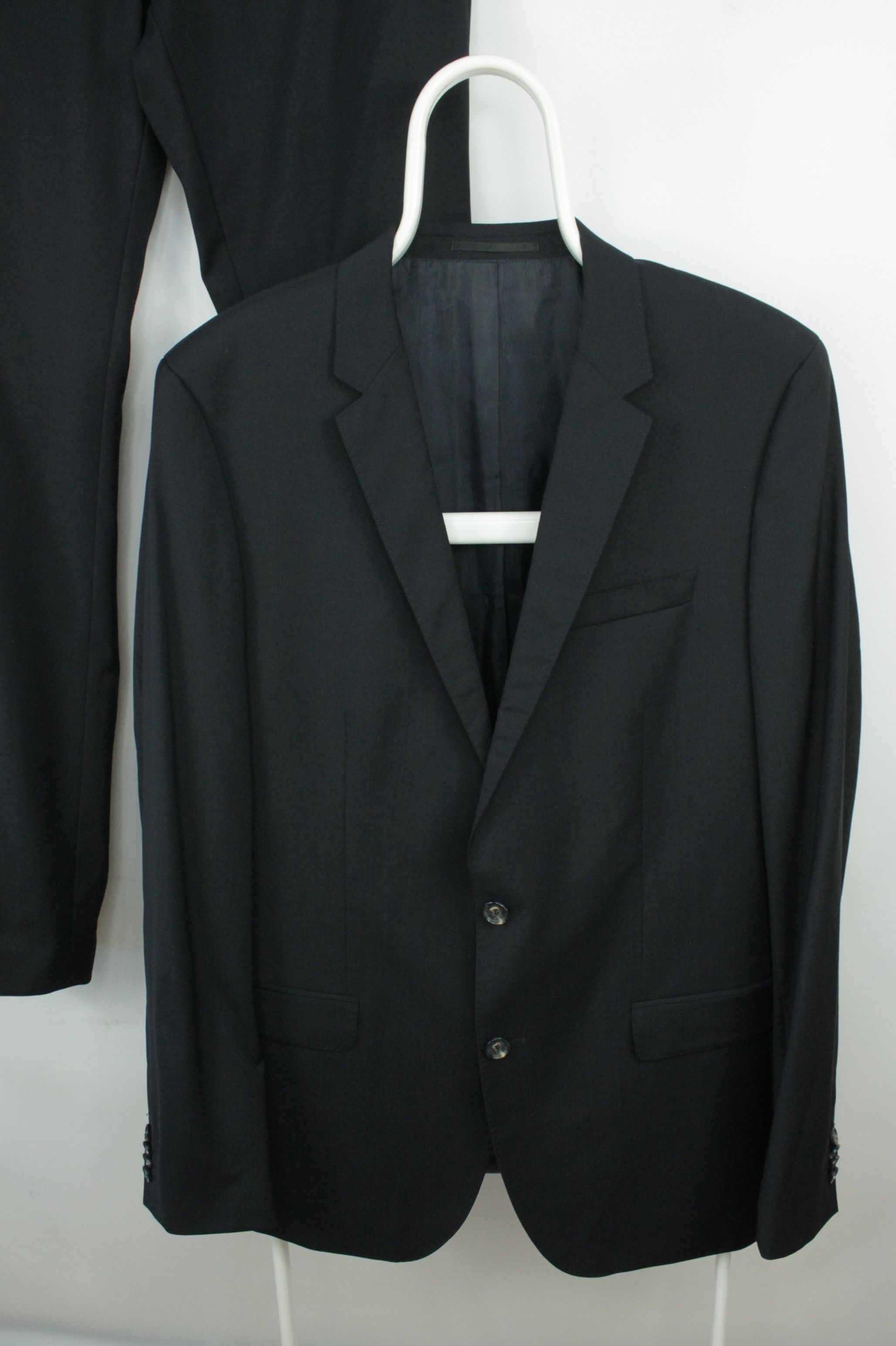 Hugo Boss Hugo Boss Huge/Genius Slim Fit Black Wool Suit Men's Size 44L - 2 Thumbnail