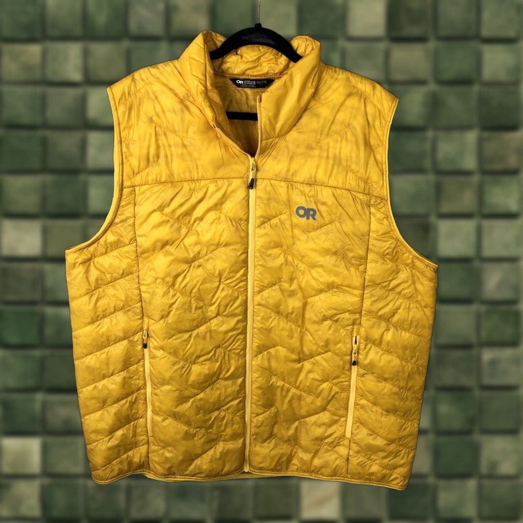 Outdoor Research Outdoor Research SuperStrand LT Vest Mens 2XL Yellow Quilted Insulated Puffer Size US XXL / EU 58 / 5 - 1 Thumbnail