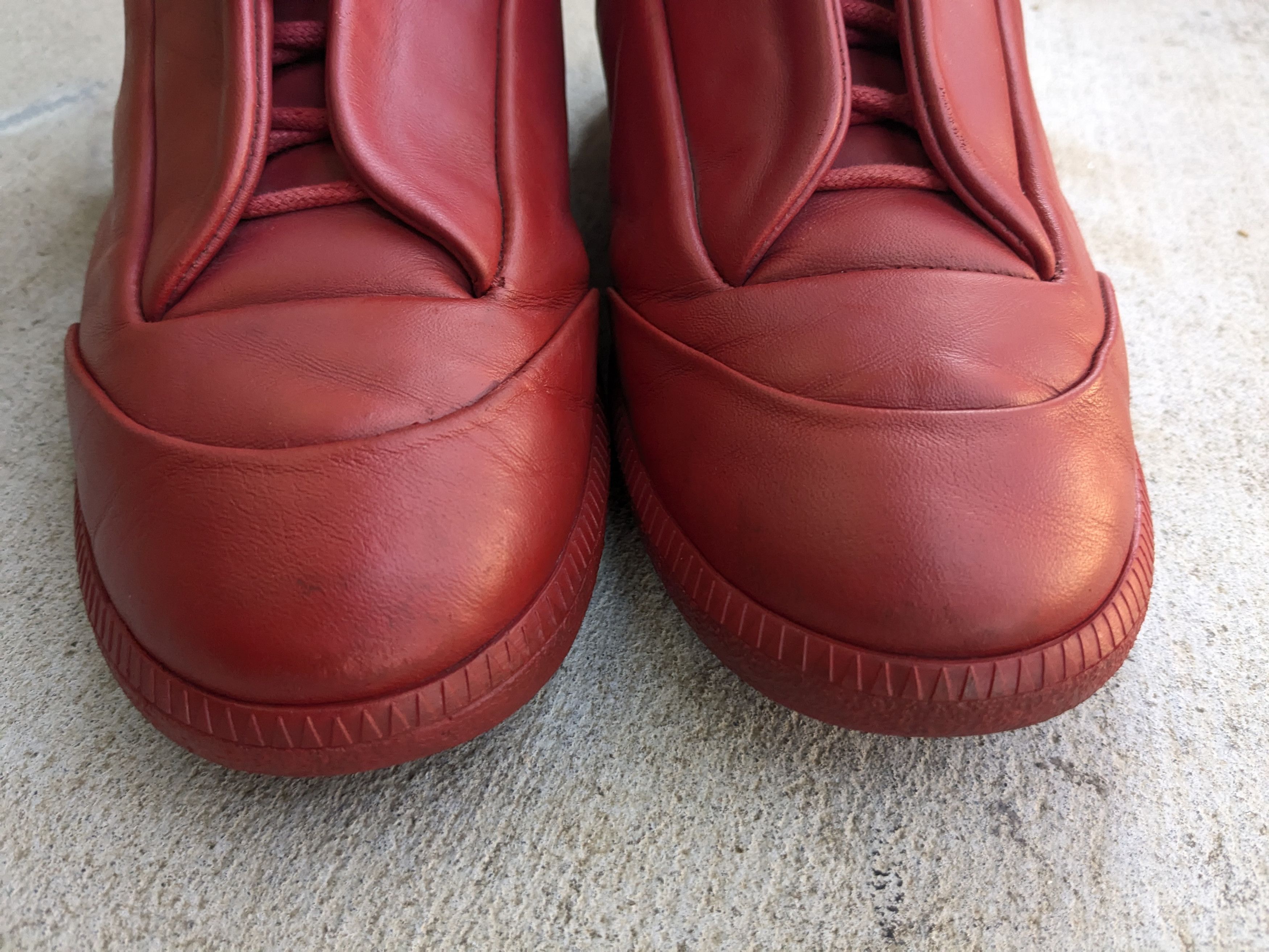 Maison Margiela Maison Margiela Future Red 9 42 High Tops Leather Italy Size US 9 / EU 42 - 2 Thumbnail