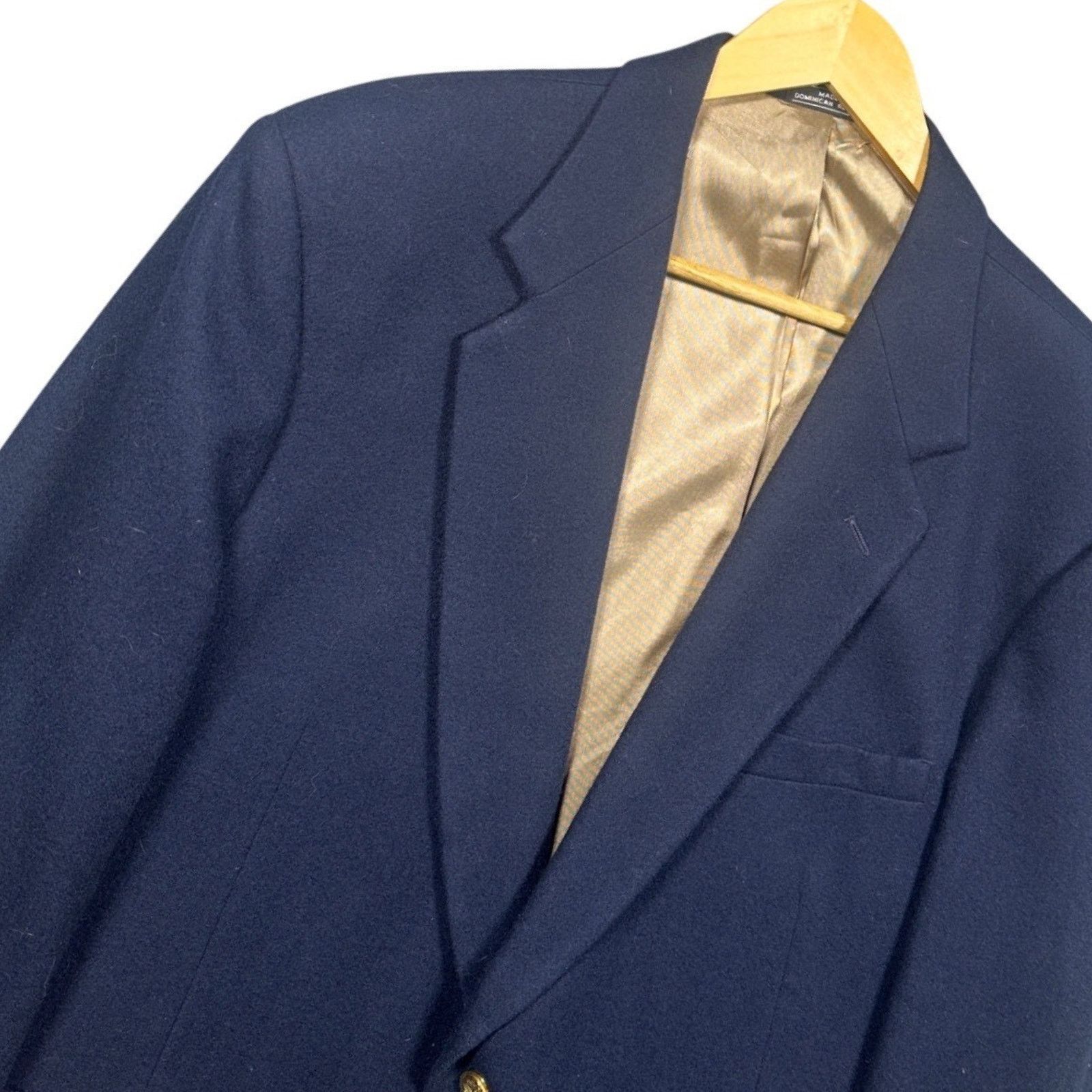 Stanley Blacker Stanley Blacker Mens Navy Blue Blazer Sport Coat Gold 46R Size 46R - 4 Thumbnail