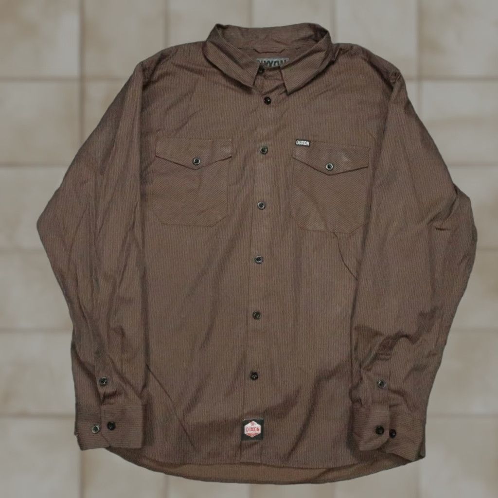 Vintage Dixxon Flannel Shirt Mens 2XL Brown Striped Button-Up Long Sleeve Casual Shirt Windowed by Dixxon Size US XXL / EU 58 / 5 - 1 Thumbnail