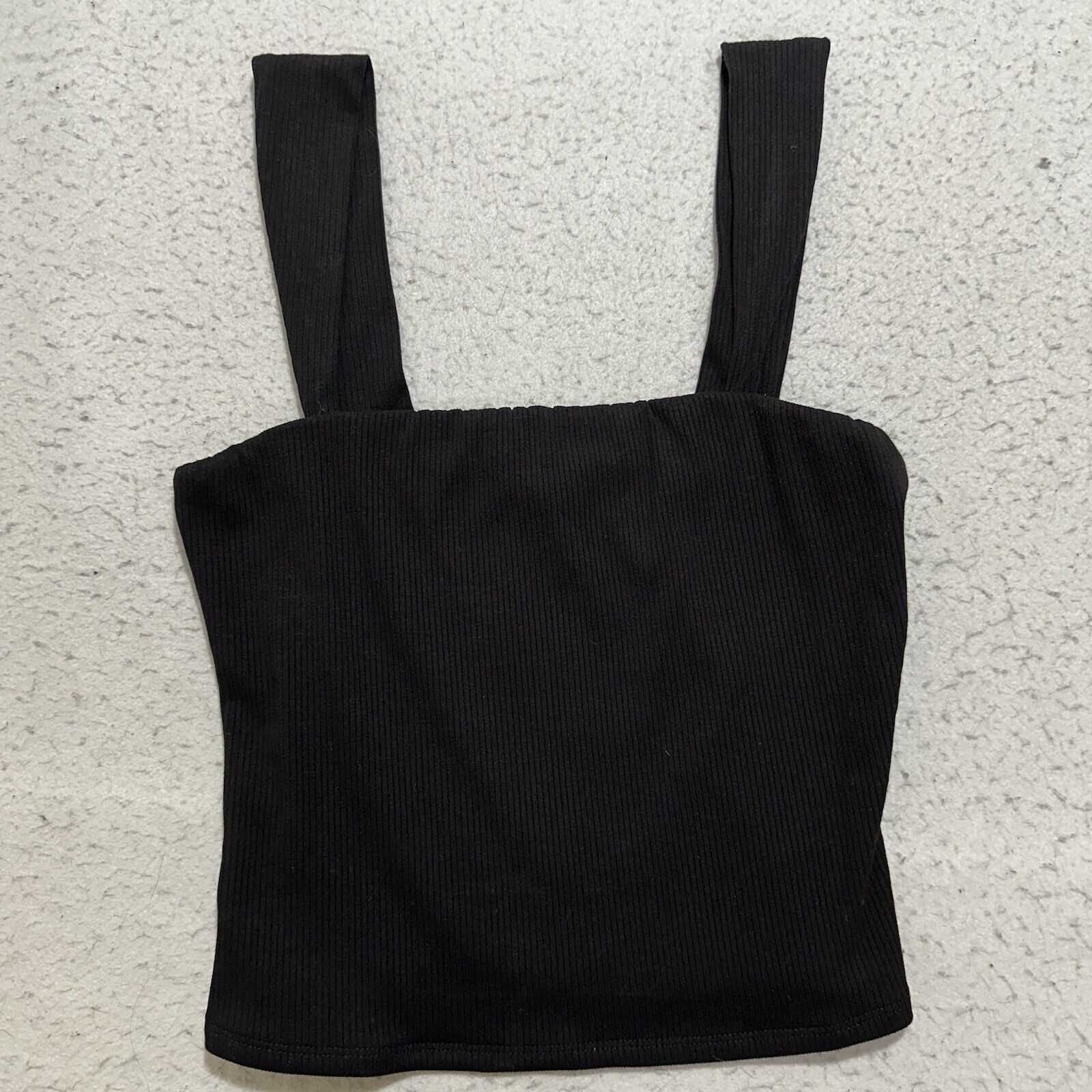 Other Lulus Medium Ribbed Cropped Tank Top Wide Strap Square Neck Size M / US 6-8 / IT 42-44 - 1 Thumbnail