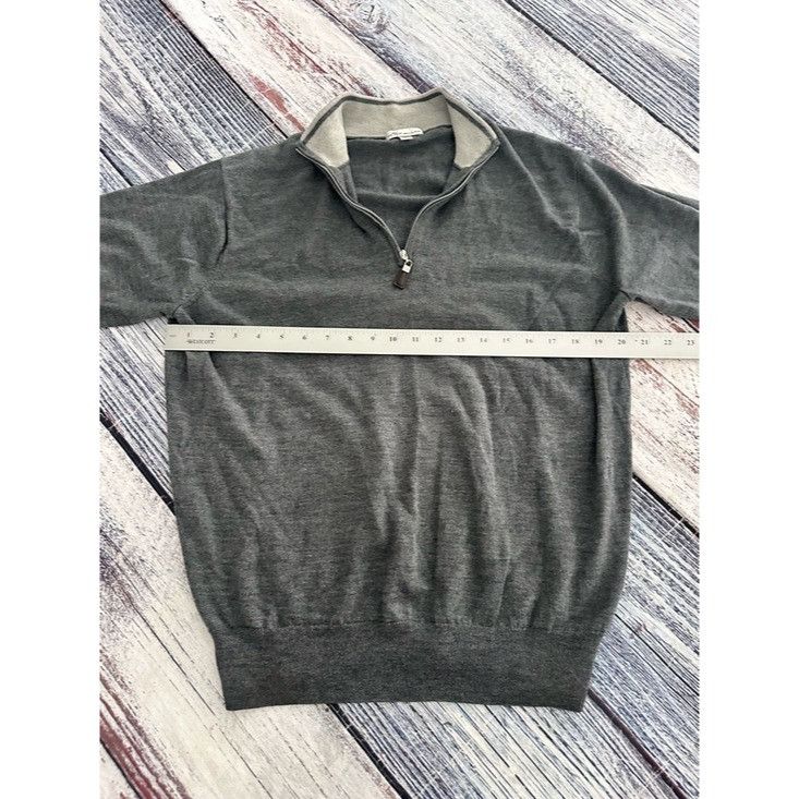 Peter Millar Peter Millar Merino Wool/Silk Men's Charcoal 1/4 Zip-Neck Sw Size US L / EU 52-54 / 3 - 7 Thumbnail
