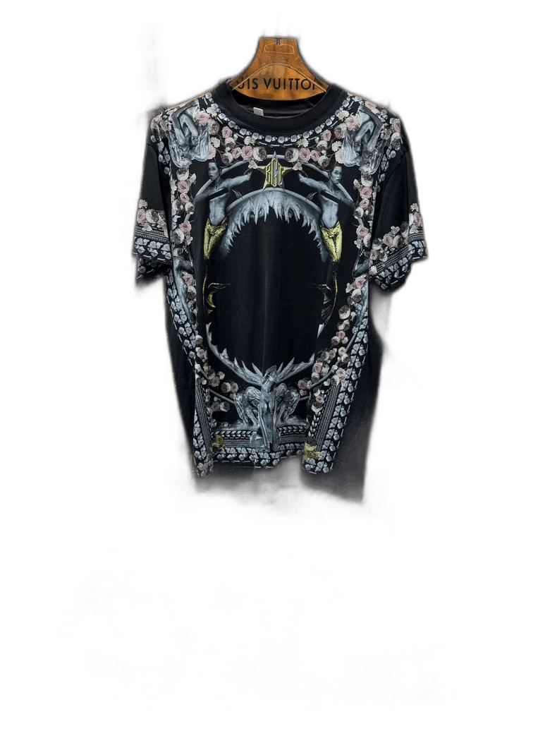 Givenchy Givenchy Givenchy Black Floral Short Sleeve TShirt -2507 Size US XS / EU 42 / 0 - 1 Thumbnail