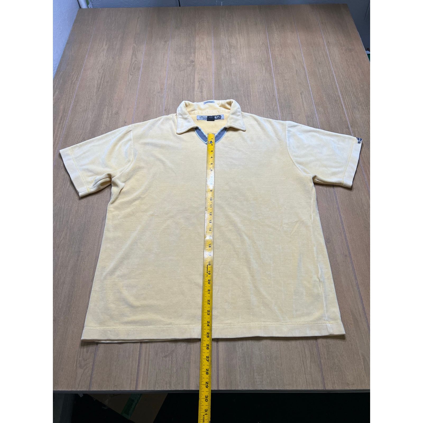 Guess Vintage Guess Jeans USA Velour Polo Shirt Yellow XL Y2K Size US XL / EU 56 / 4 - 8 Thumbnail
