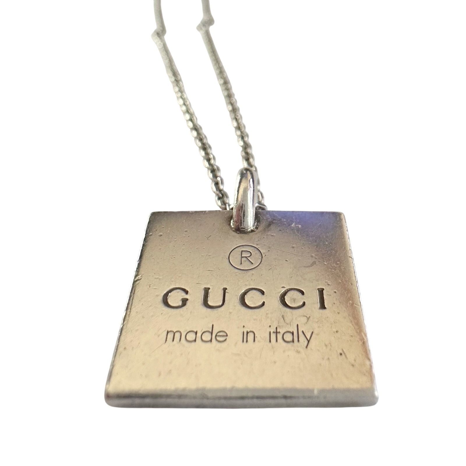 Gucci Gucci Logo Square Pendant on 19" Chain Size ONE SIZE - 1 Thumbnail
