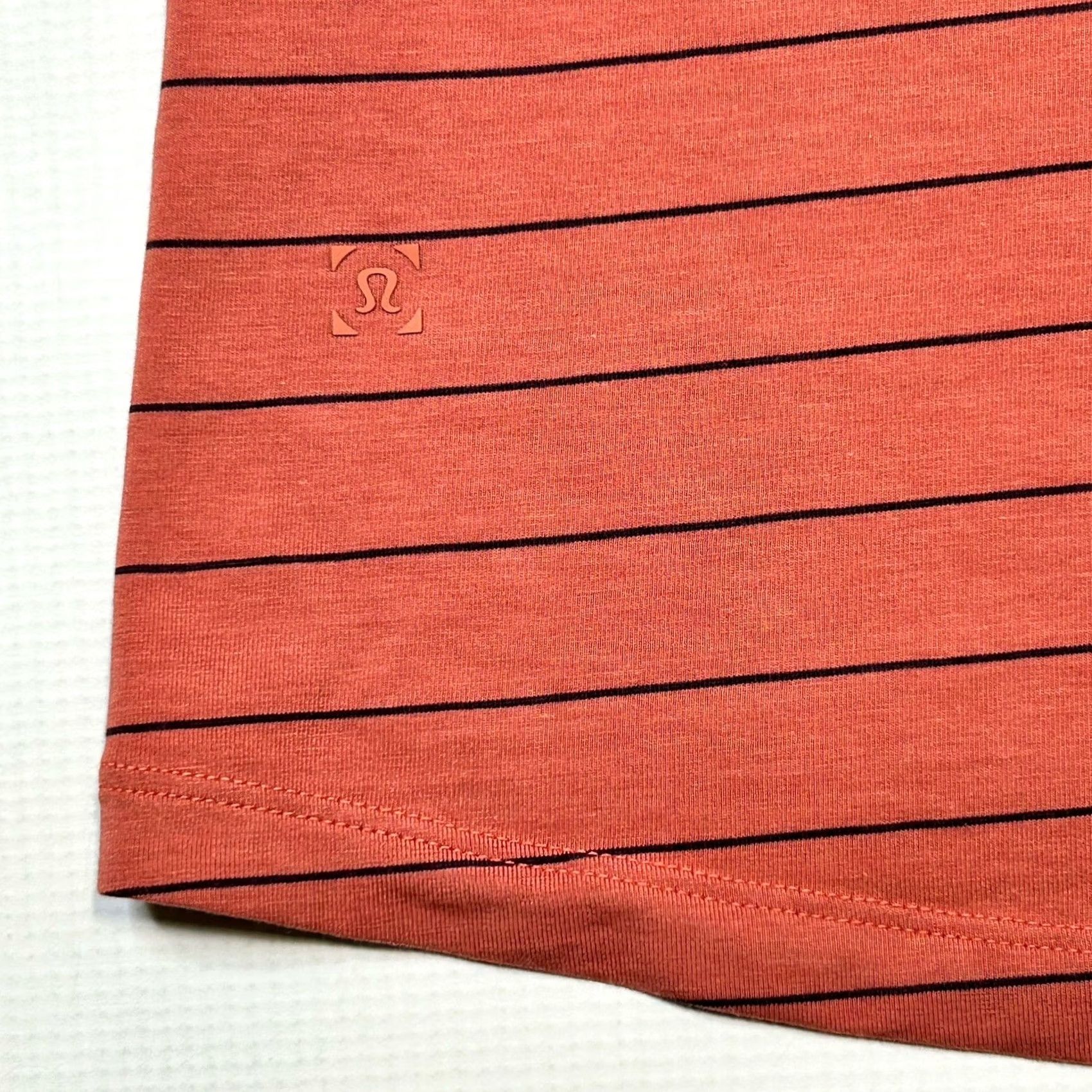 Lululemon Lululemon Shirt Mens M Orange Year Basic Tee Sharp Stripe Copper Clay Size US M / EU 48-50 / 2 - 6 Thumbnail
