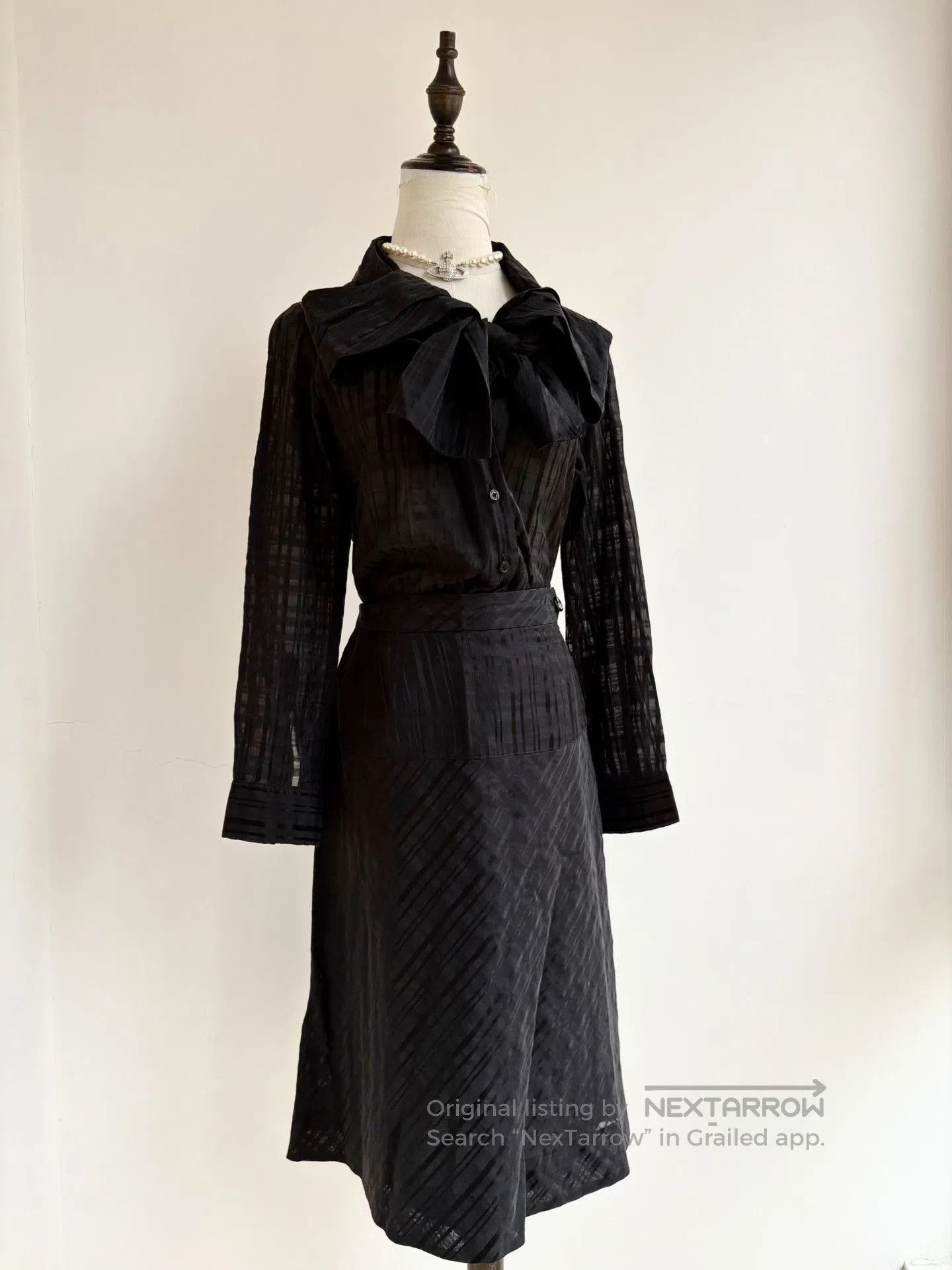 Vivienne Westwood Vivienne Westwood Black Stripe Bow Shirt Set. Size M / US 6-8 / IT 42-44 - 4 Thumbnail