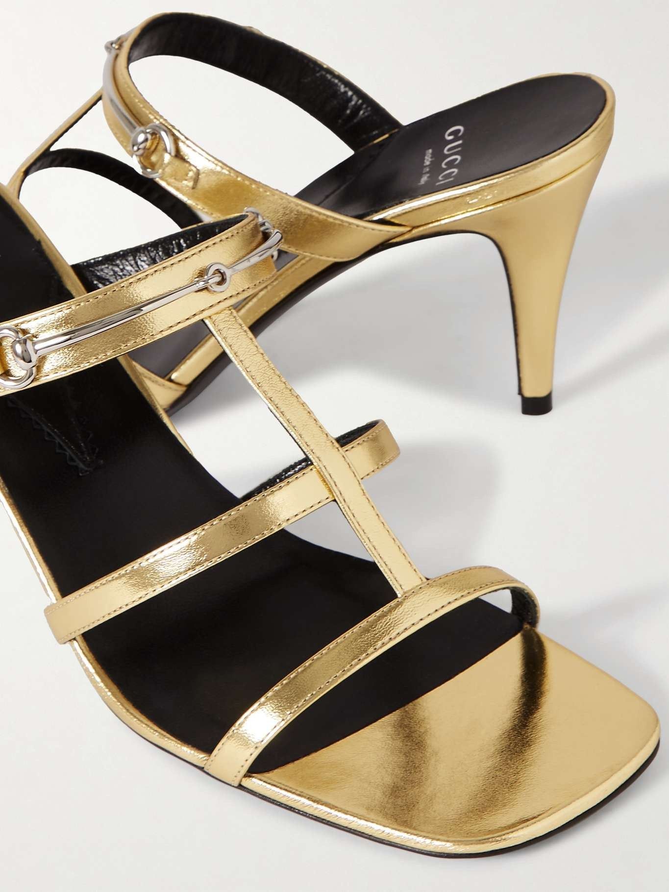 Gucci o1s1wg110225 Women's Slim Horsebit Slide Sandals in Gold Size US 6 / IT 36 - 4 Thumbnail