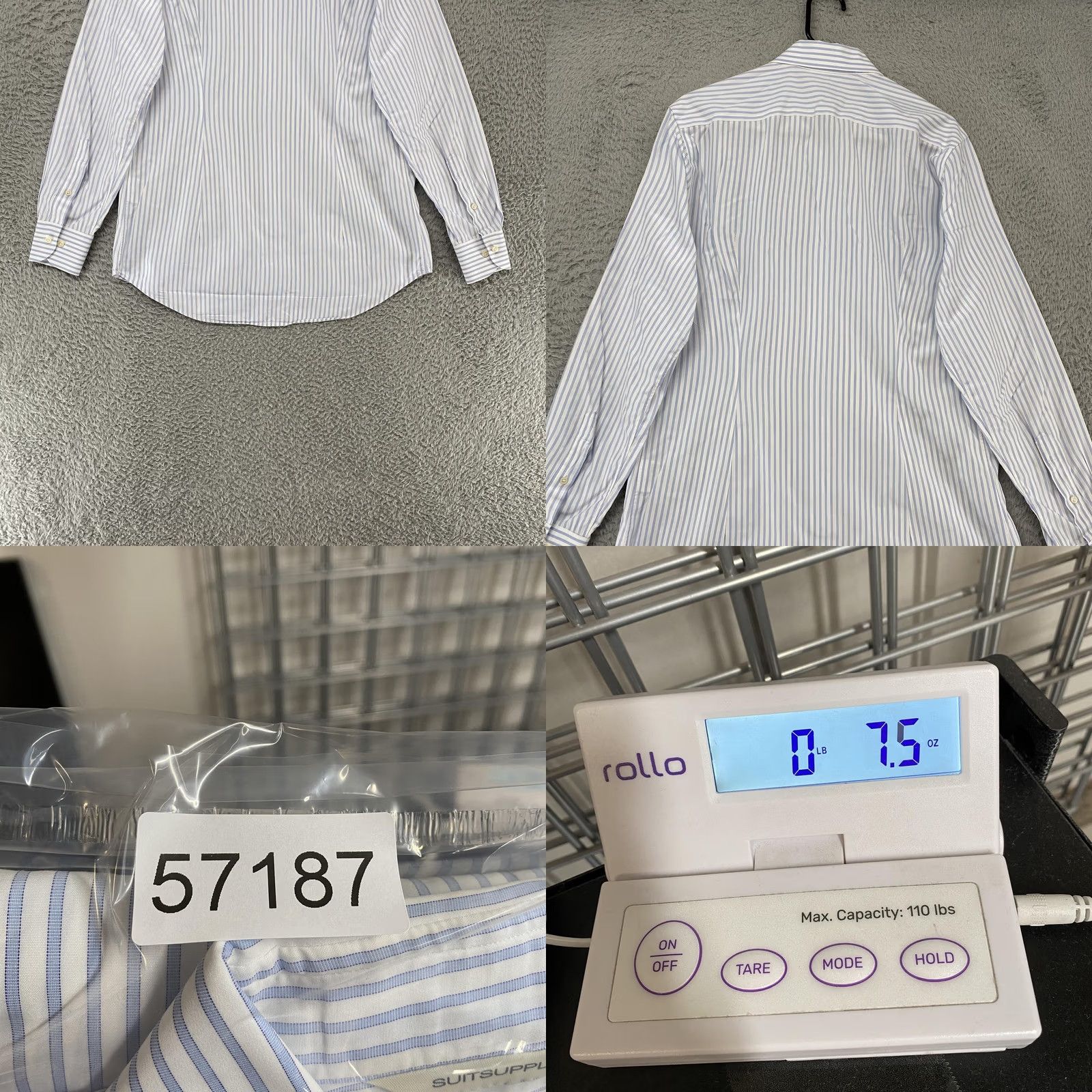 Suitsupply Suitsupply Dress Shirt Mens 15.5 Slim Fit Striped Egyptian Cotton Long Sleeve 39 Size 42R - 9 Thumbnail
