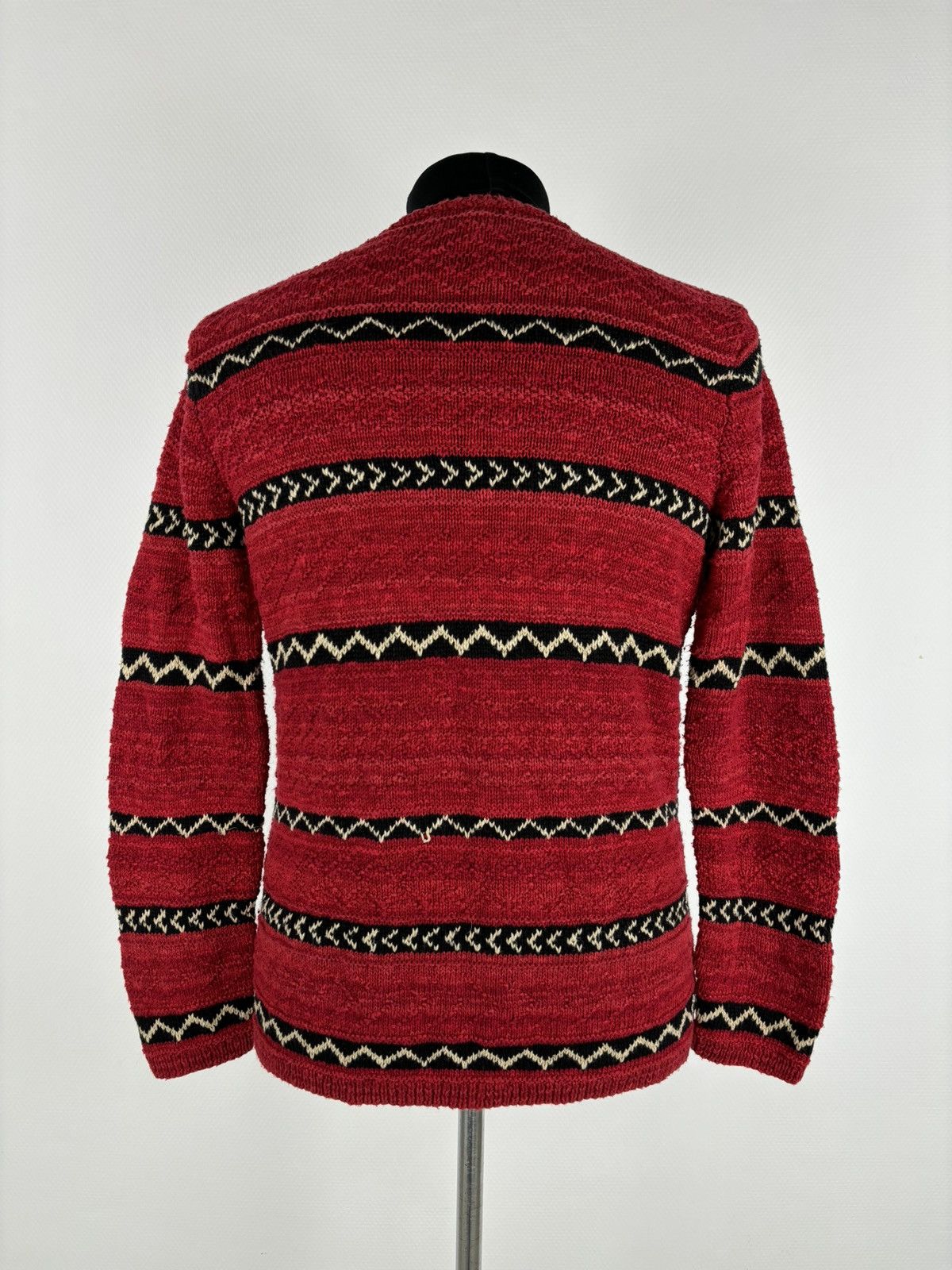 Lauren Ralph Lauren RARE Polo RRL Hand Knit Linen Aztec Navajo Striped Cardigan Size US M / EU 48-50 / 2 - 4 Thumbnail