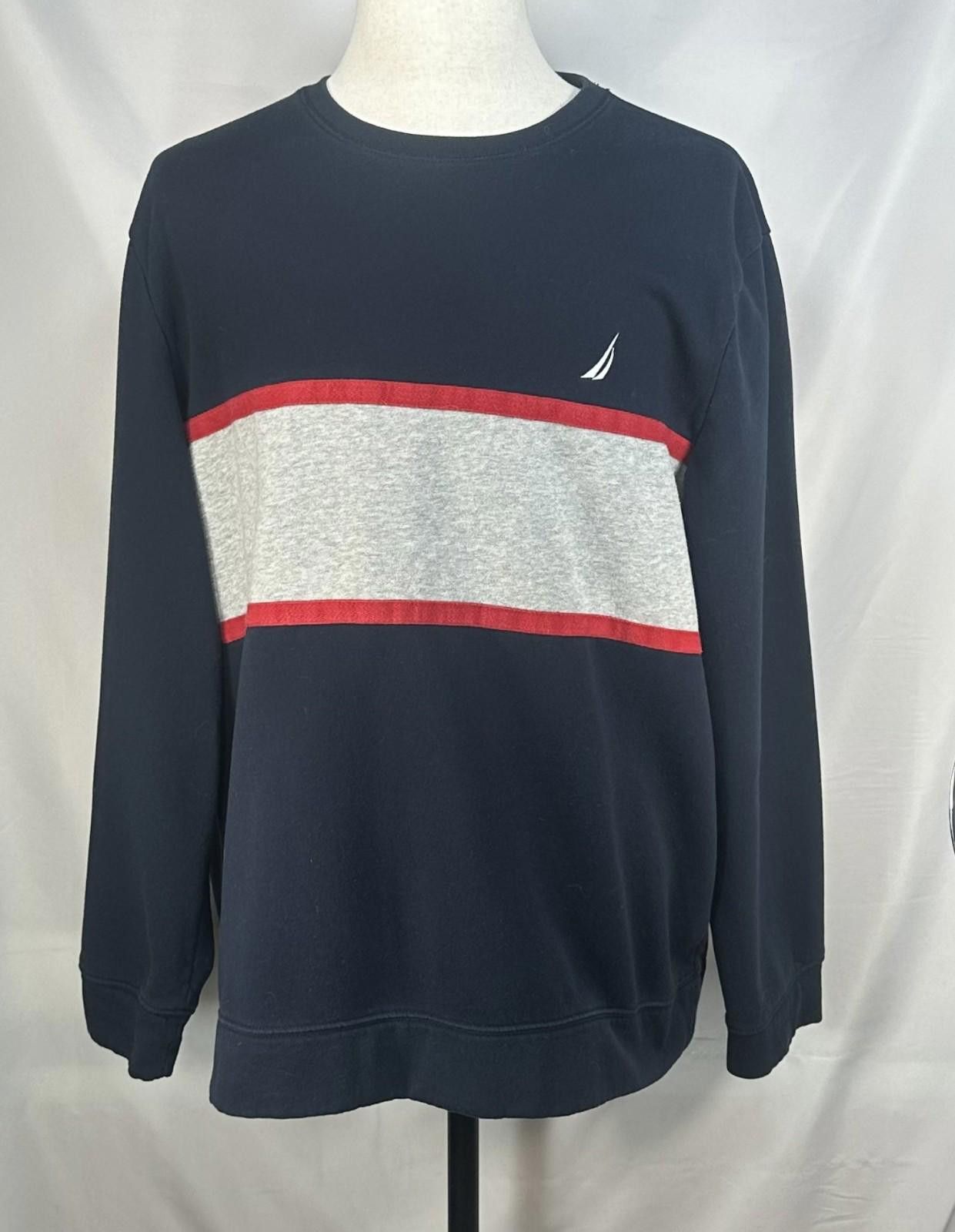 Nautica Nautica Fleece Pullover Logo Sweatshirt Blue Mens XL Size US XL / EU 56 / 4 - 1 Thumbnail