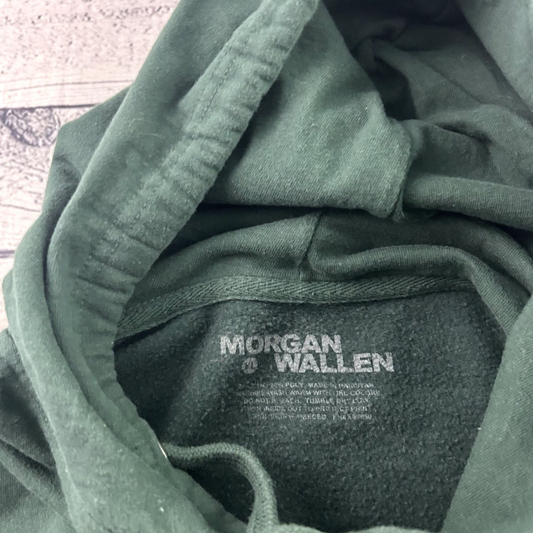 Vintage Morgan Wallen Hoodie One Night At A Time Official Merch Mens XL Green Shirt Sweatshirt Size US XL / EU 56 / 4 - 4 Thumbnail
