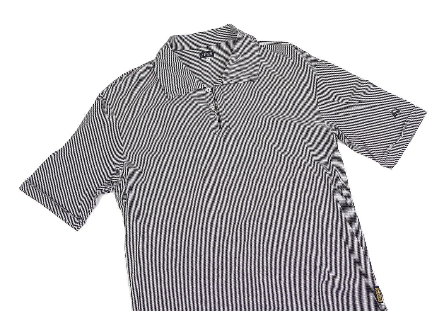 Armani Stretch Stripe Polo Shirt in Black and White, Size XL Size US XXS / EU 40 - 2 Thumbnail